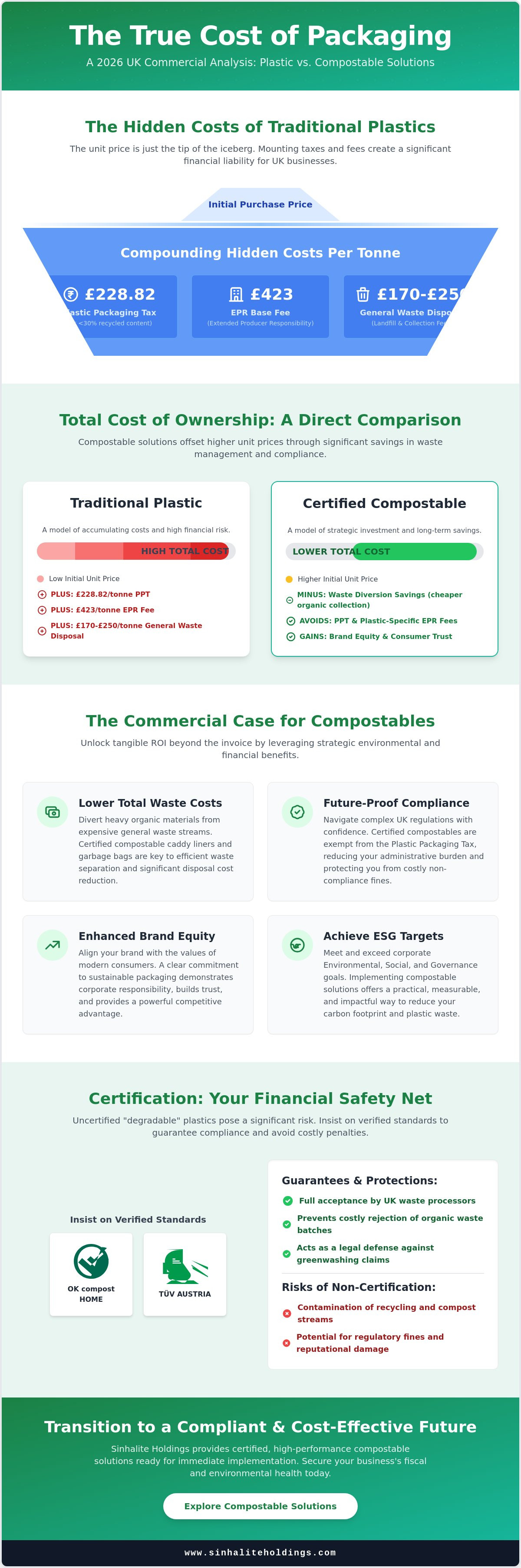 Cost analysis of compostable vs plastic bags for business