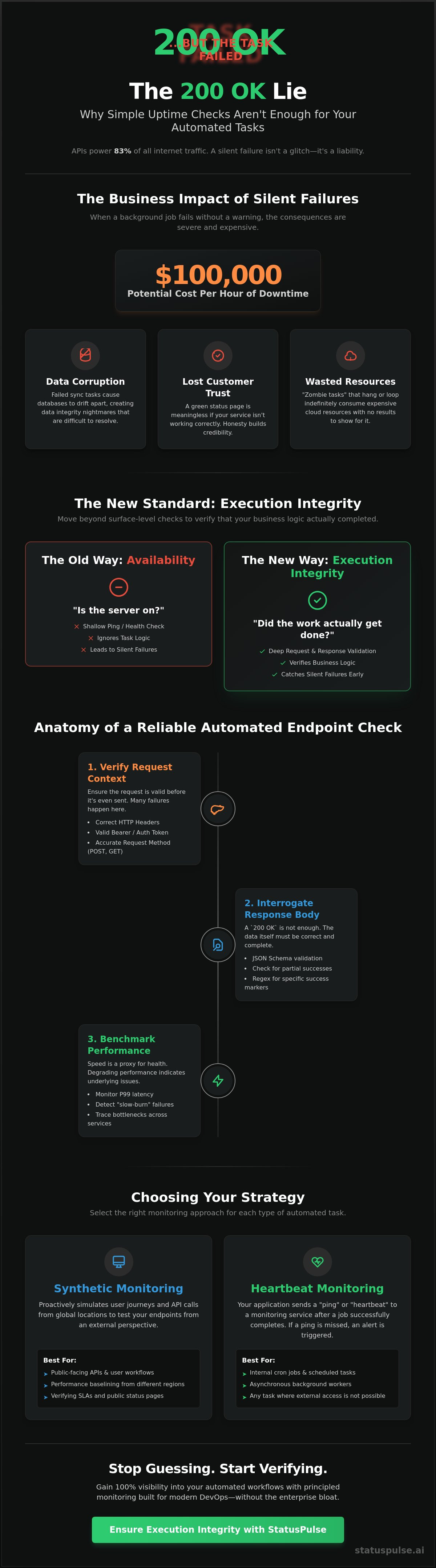 API endpoint monitoring for automated tasks