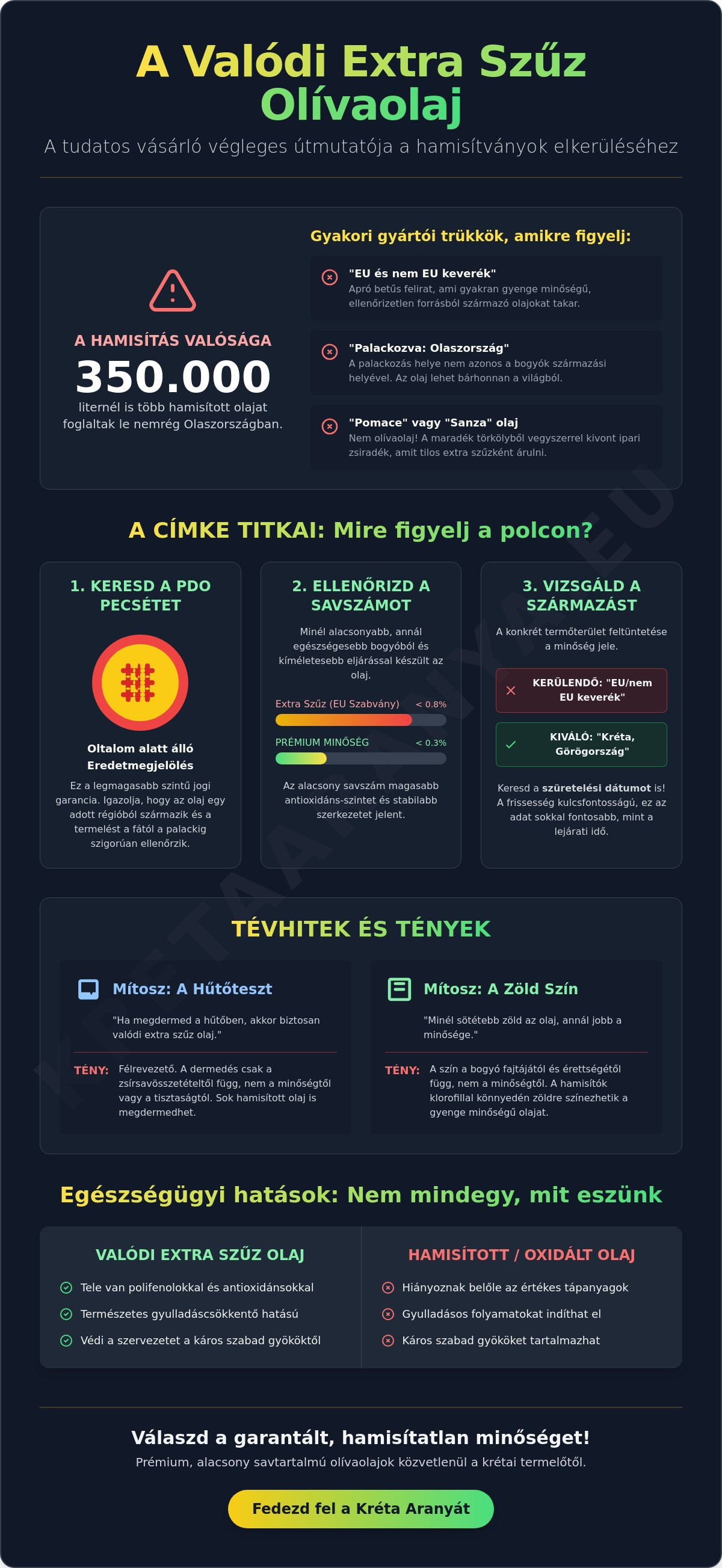 Hogyan ismerjük fel a valódi extra szűz olívaolajat