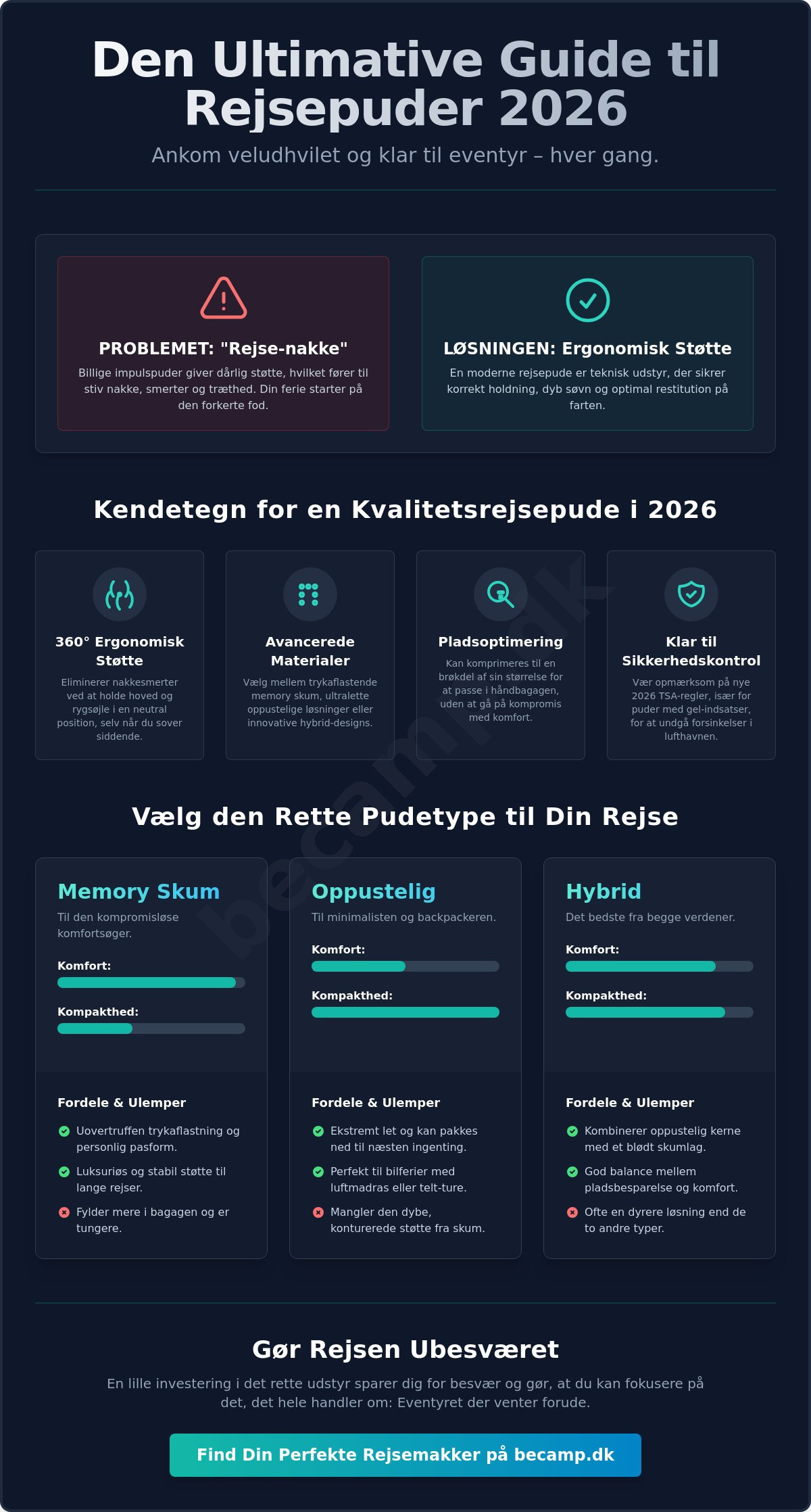 Bedste rejsepude 2026
