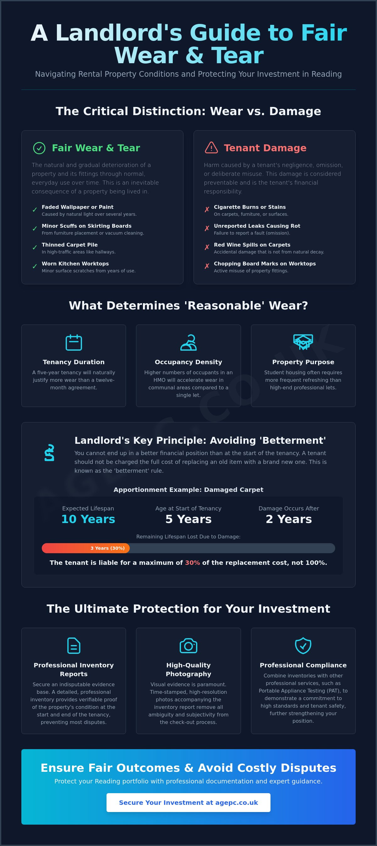What is fair wear and tear in a rental property Reading