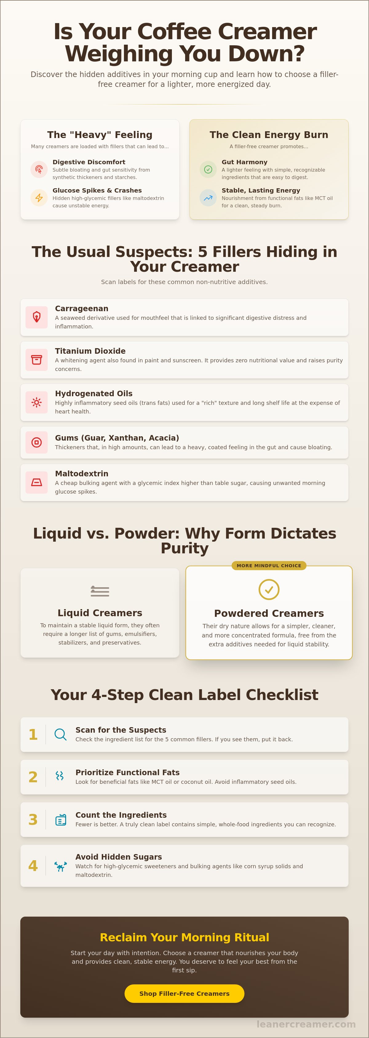 Coffee creamer without fillers