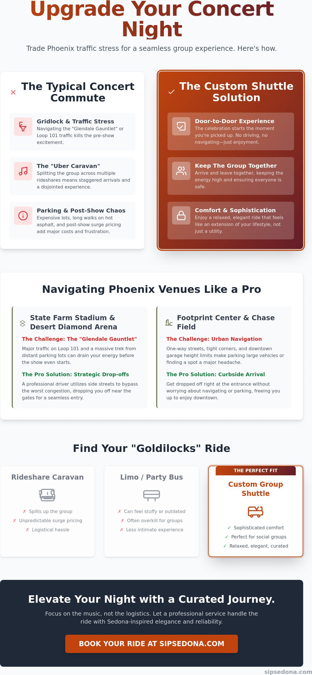 Phoenix concert transportation for groups
