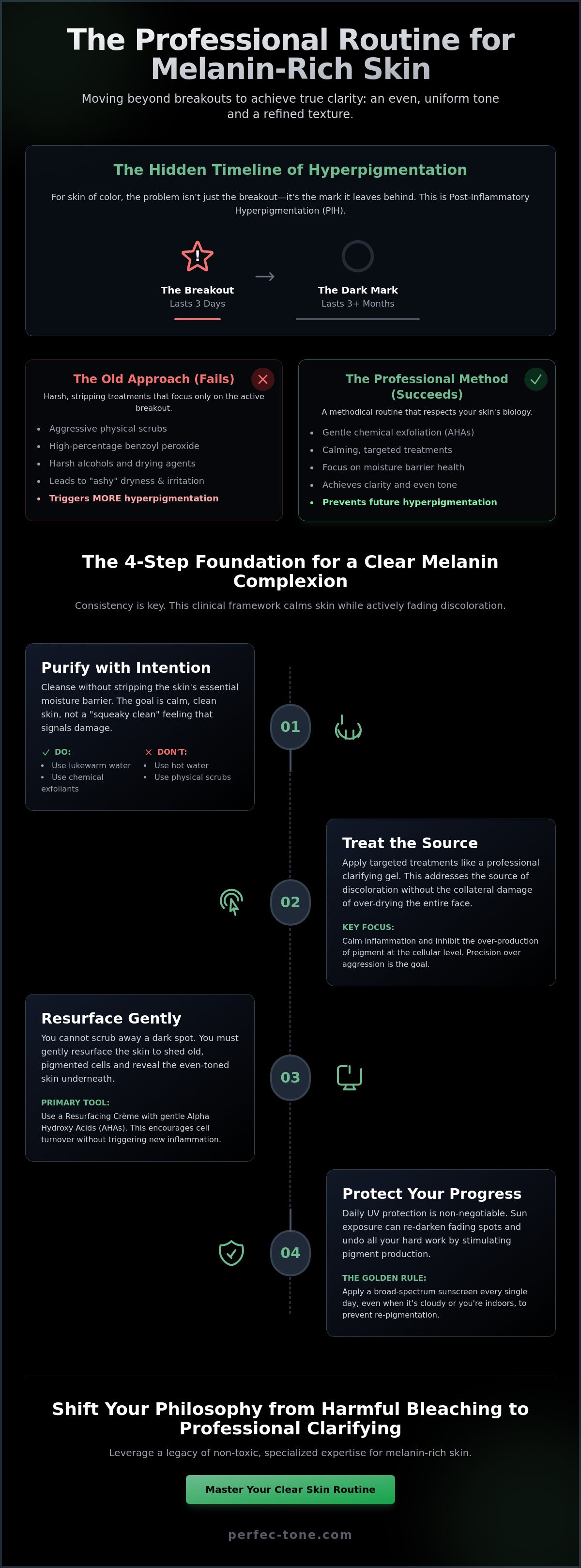 Clear skin routine for melanin skin