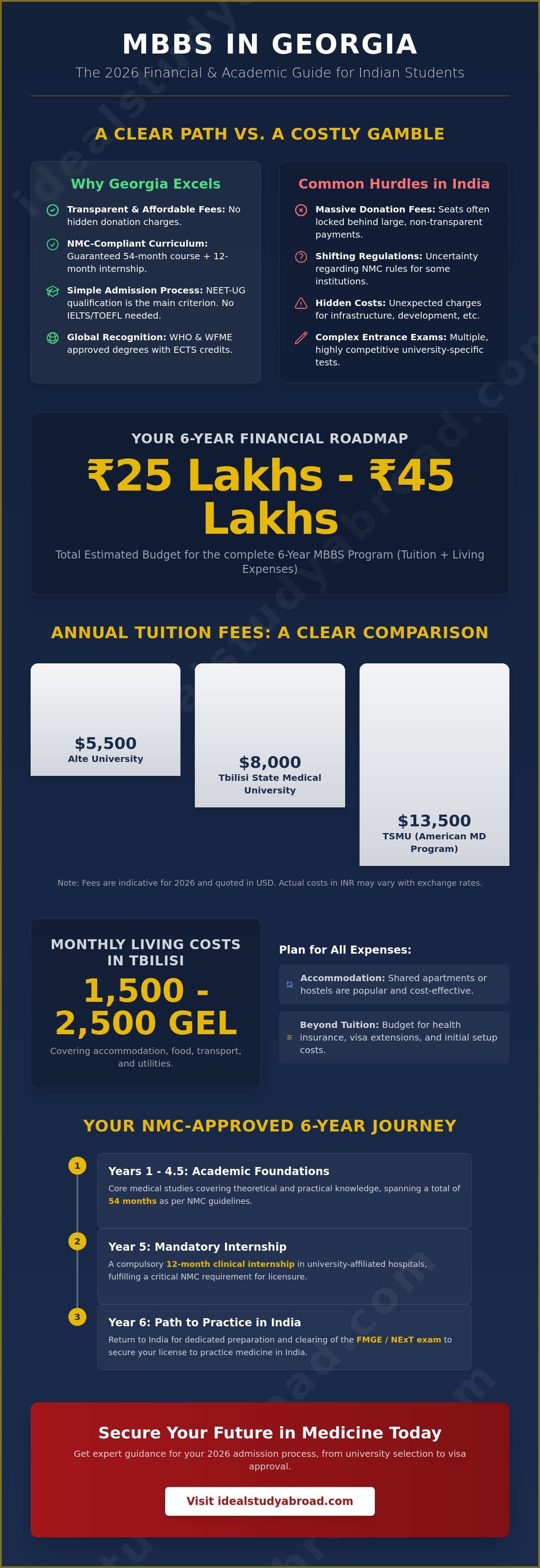 Georgia mbbs fees for indian students 2026
