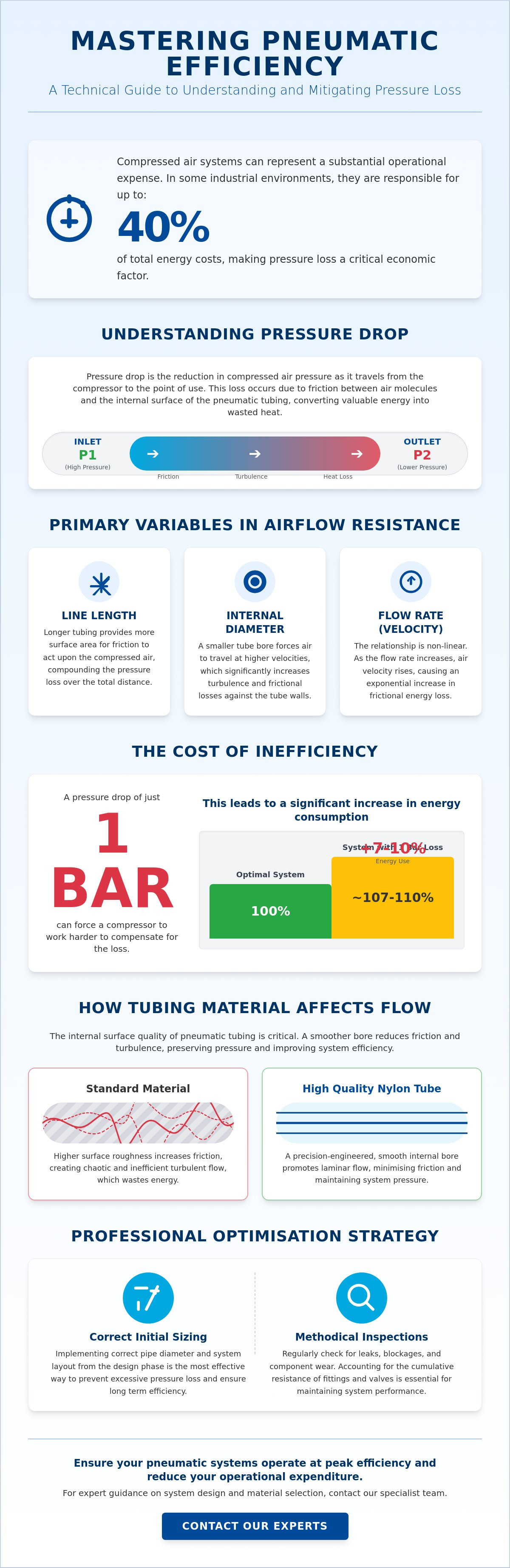 Calculating pressure loss in pneumatic lines