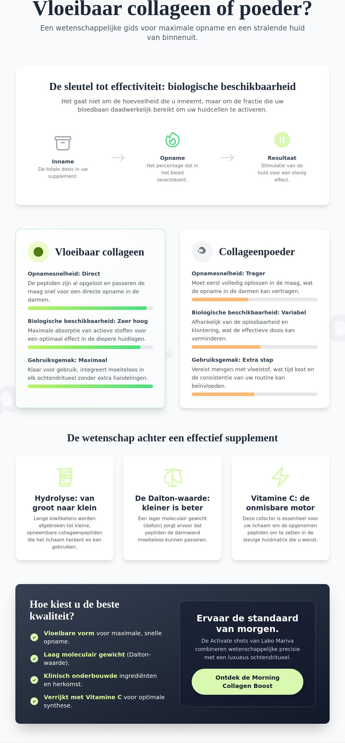 Vloeibaar collageen of poeder