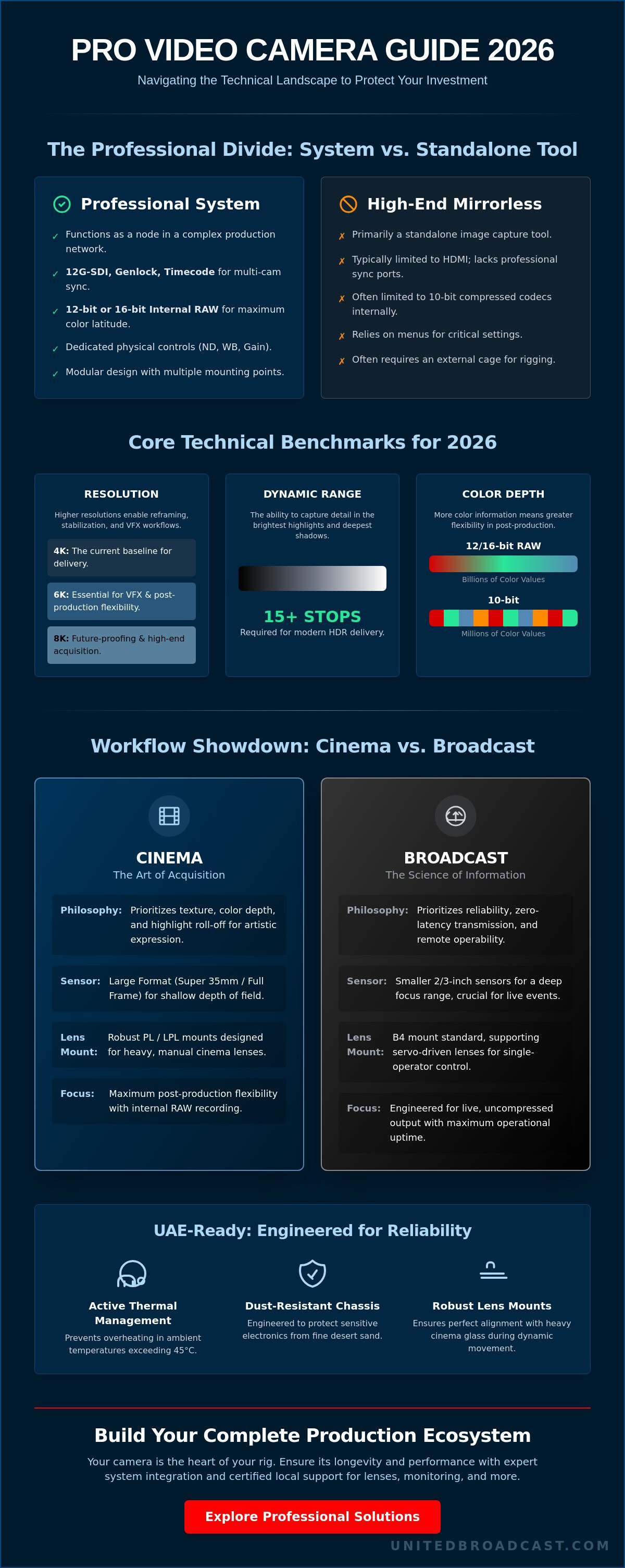Professional video cameras