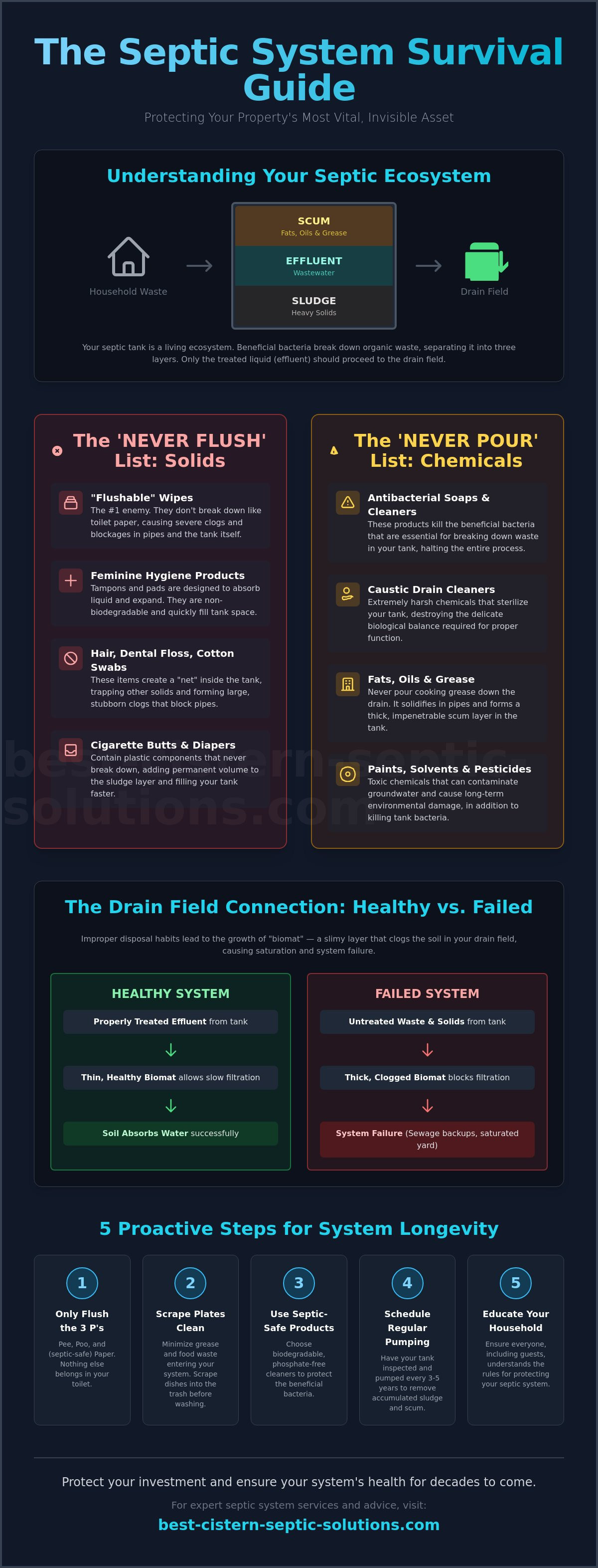 What not to flush into a septic tank