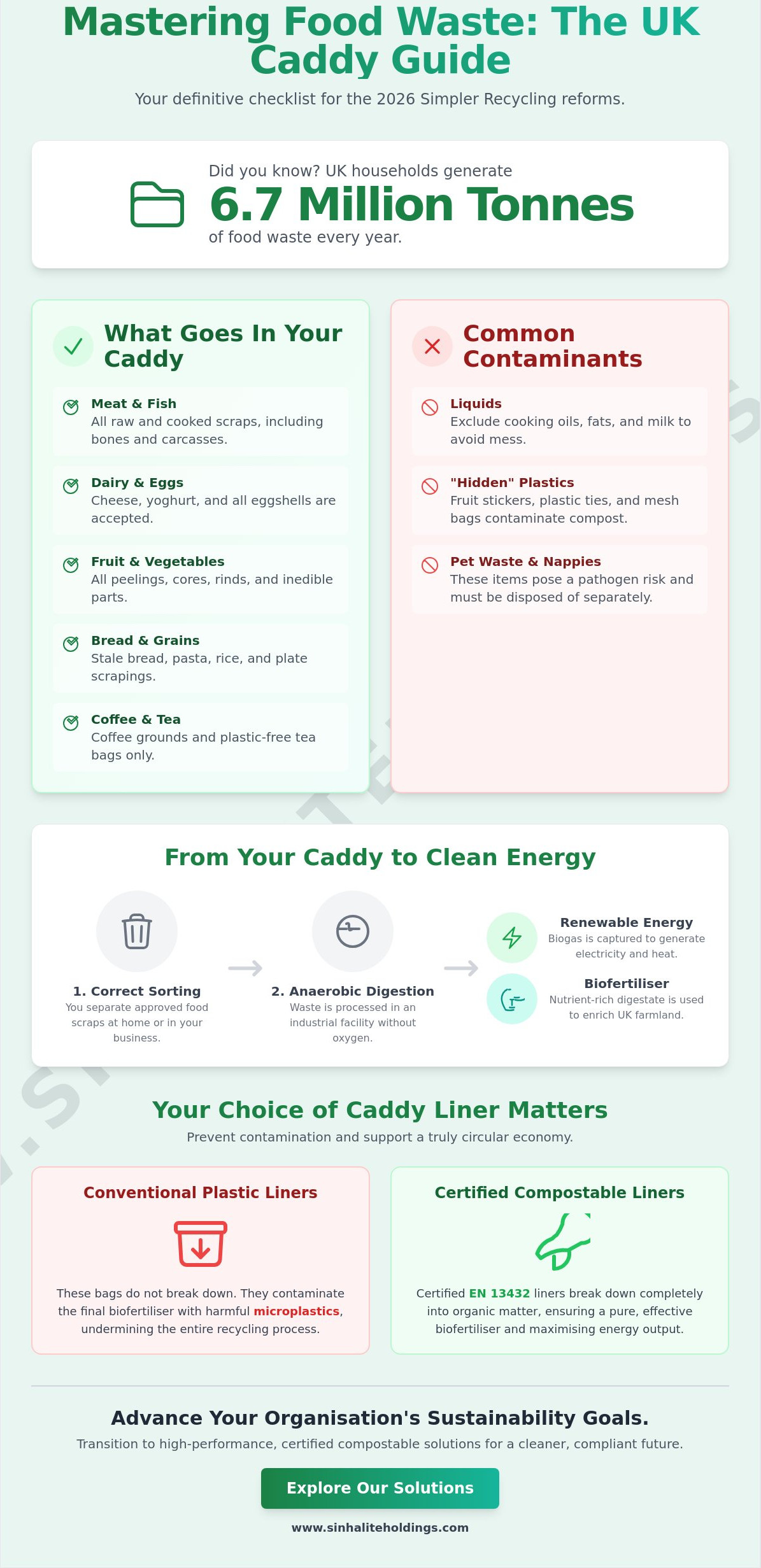 What goes in a food waste caddy