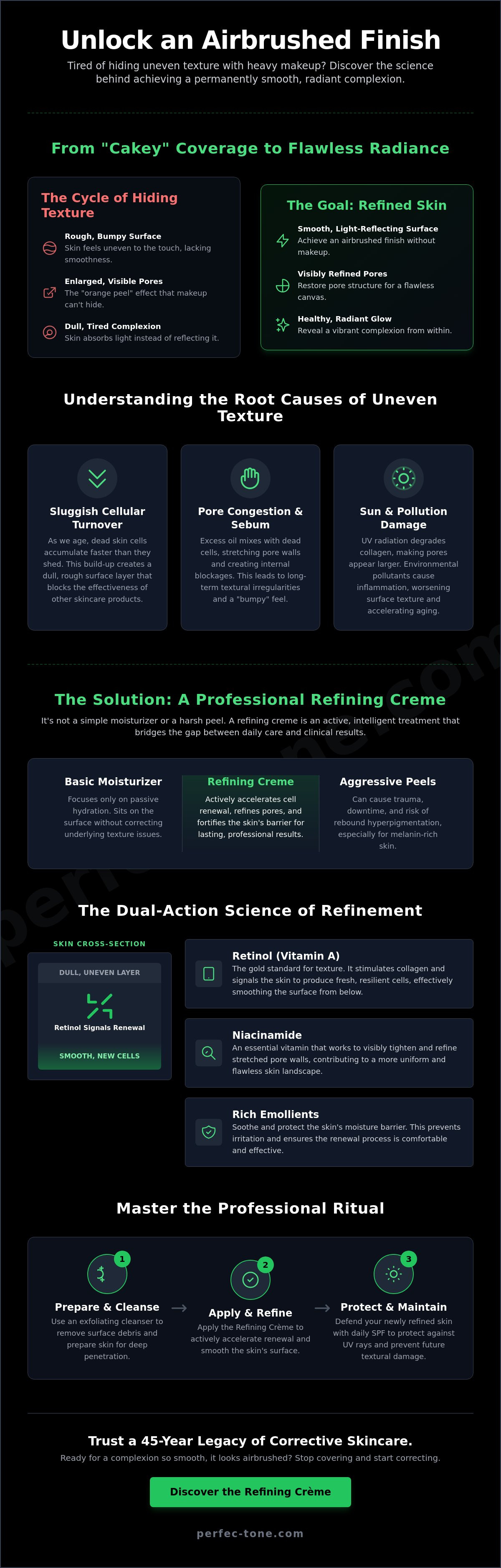 Refining creme for skin texture