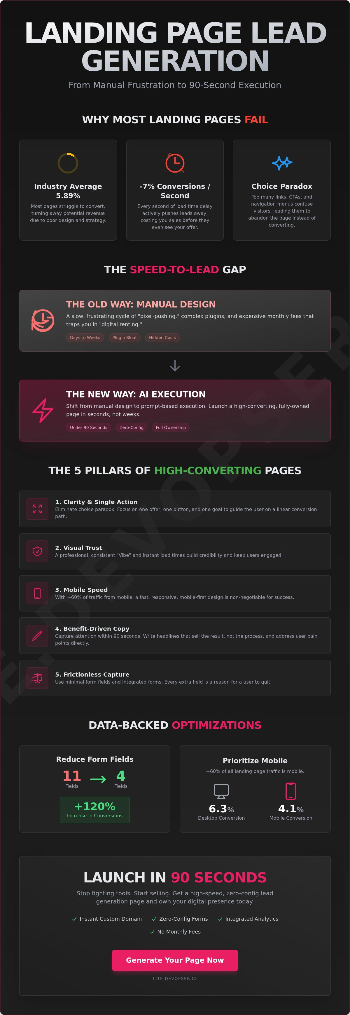 Landing page lead generation