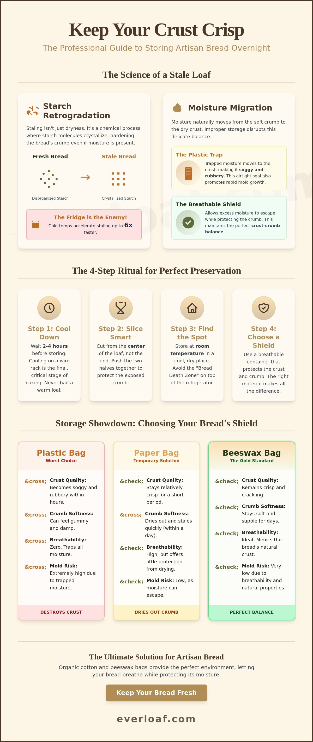 Best way to store artisan bread overnight