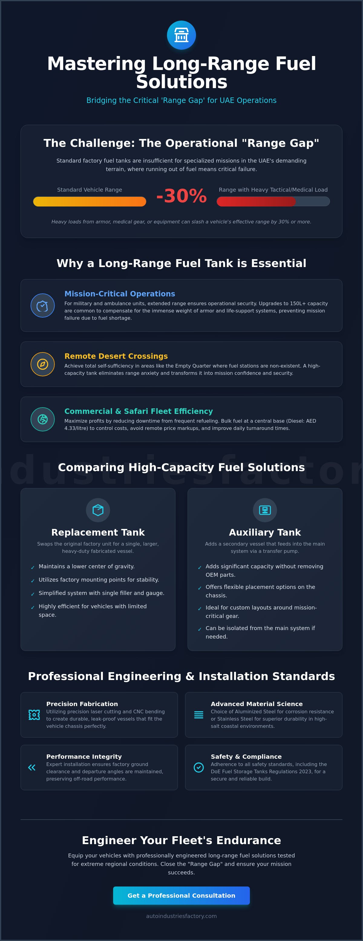 Long range fuel tank installation UAE