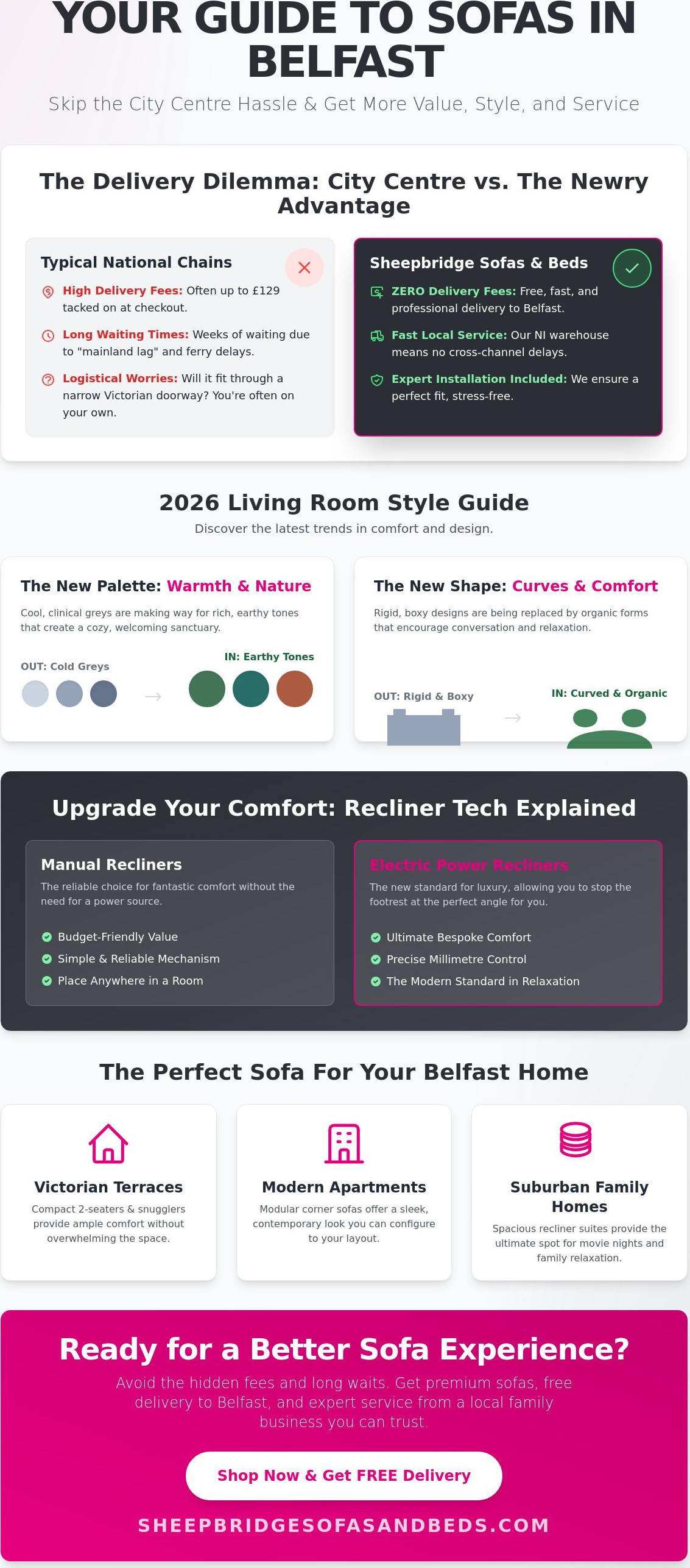 Sofas delivered to Belfast