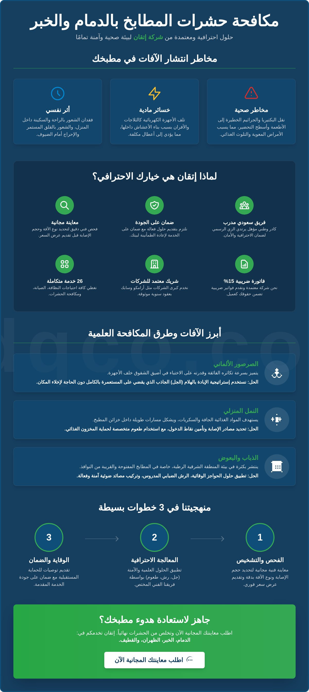 مكافحة حشرات المطبخ بحي الخليج