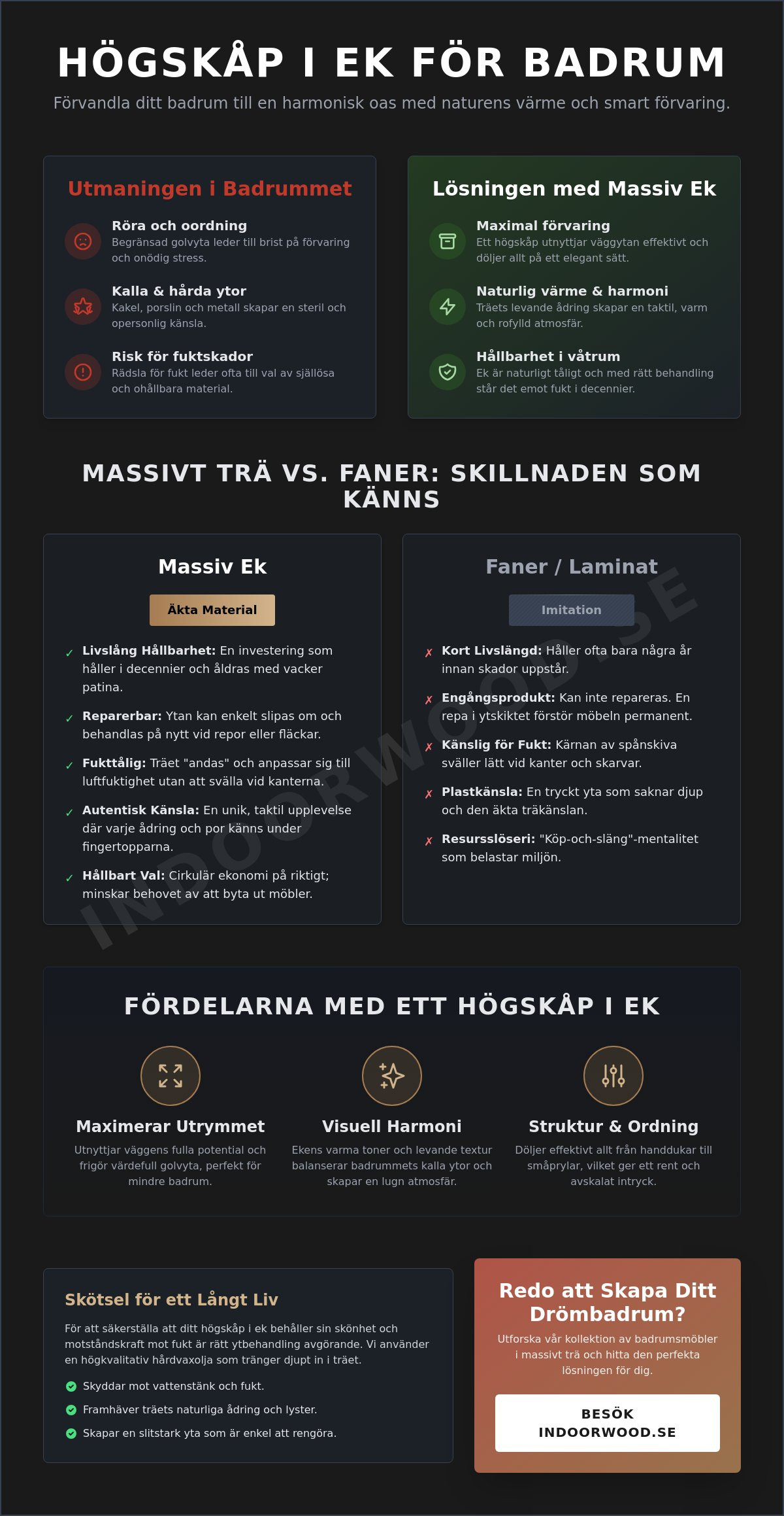 Högskåp badrum i ek