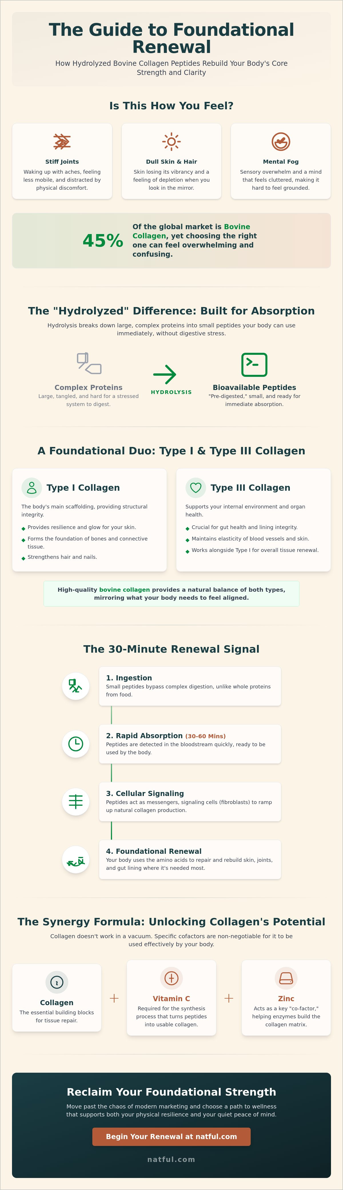 Hydrolyzed bovine collagen peptides powder