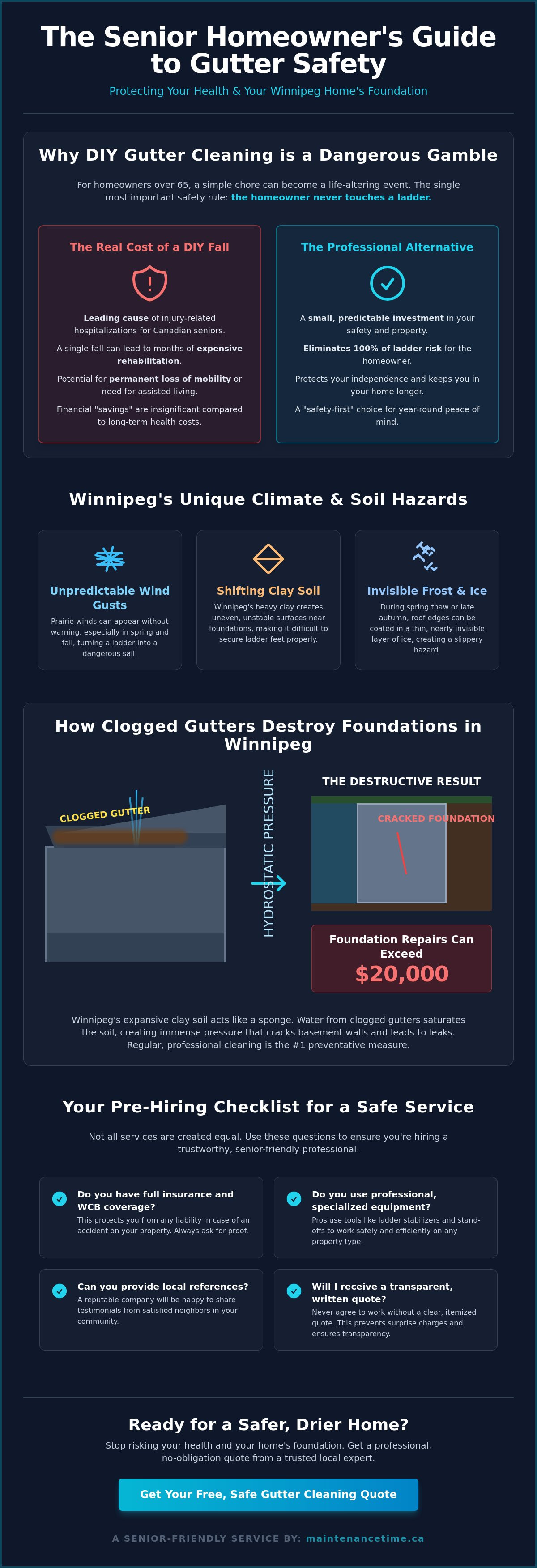 Safe gutter cleaning for seniors Winnipeg