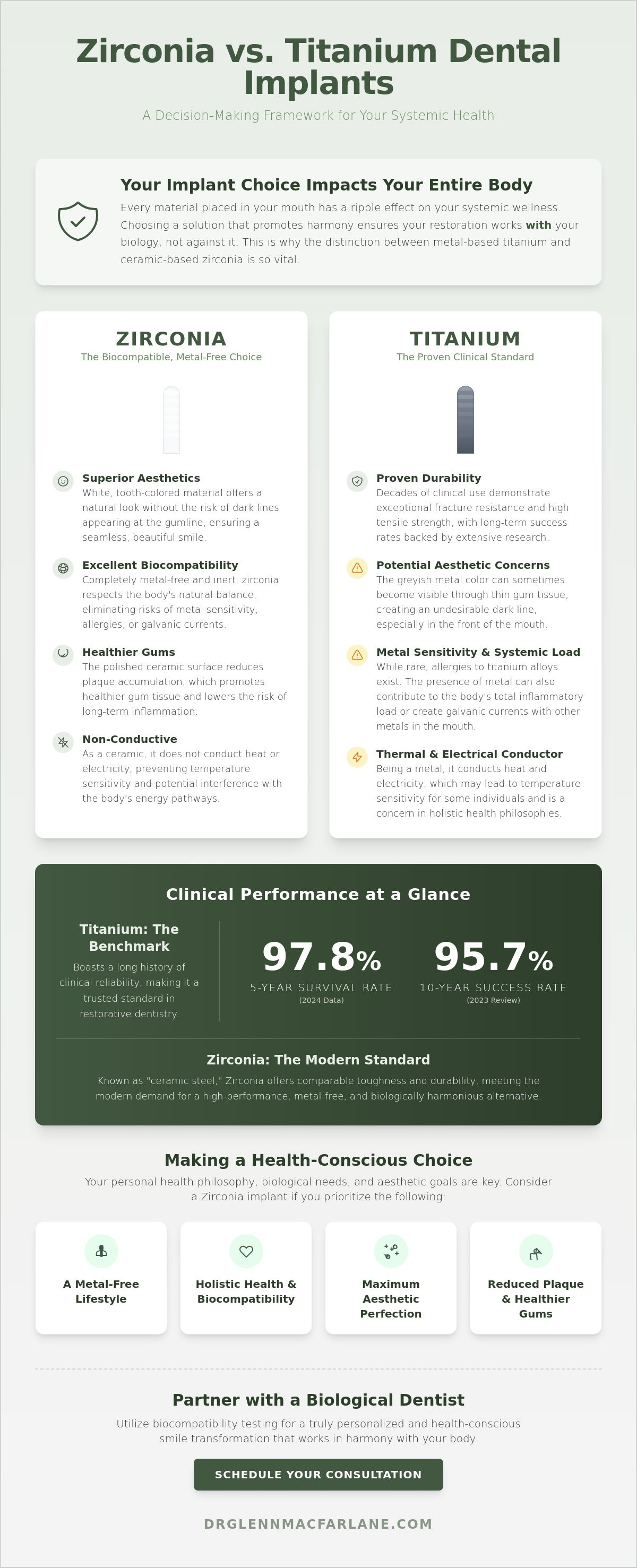Zirconia vs titanium implants pros and cons