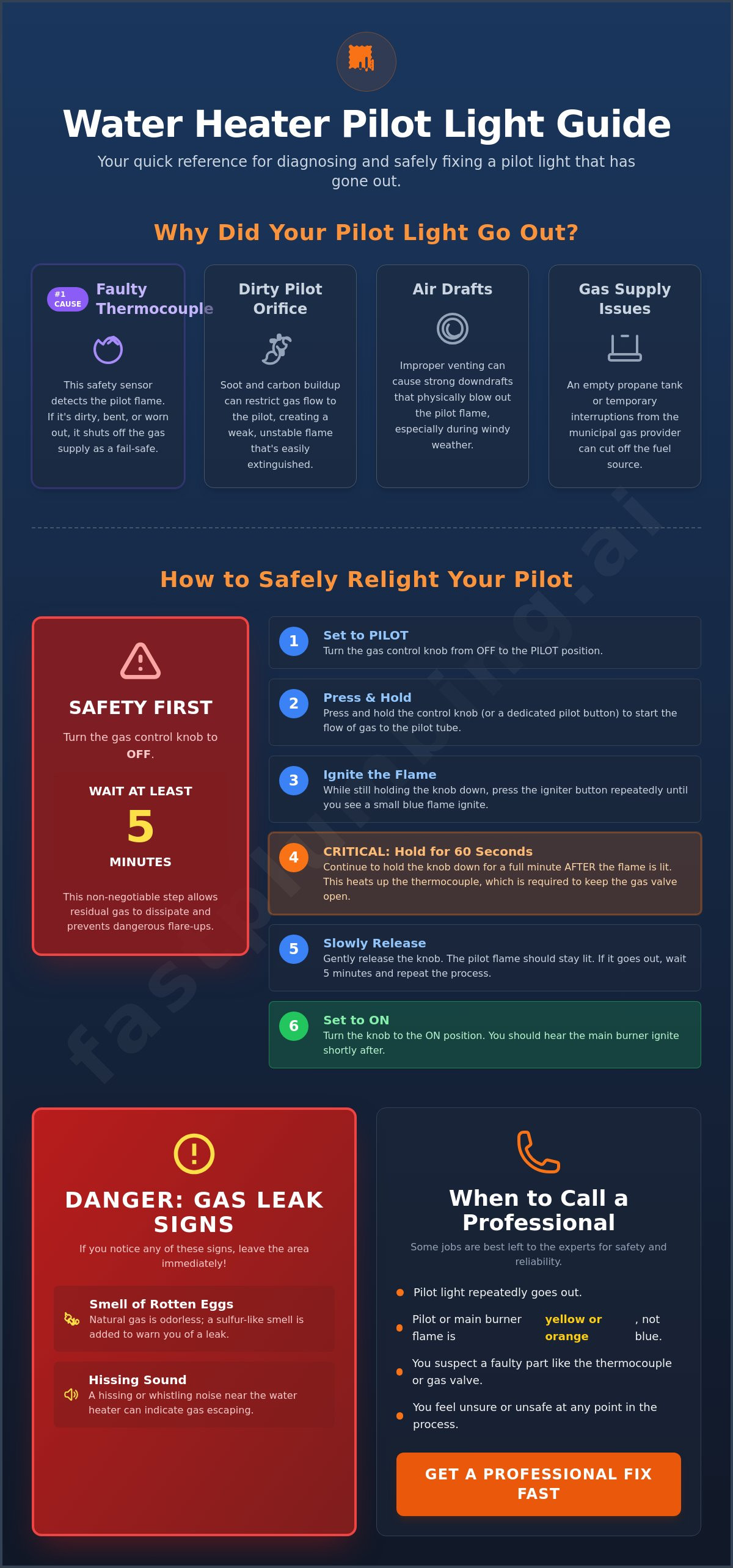 Water heater pilot light out