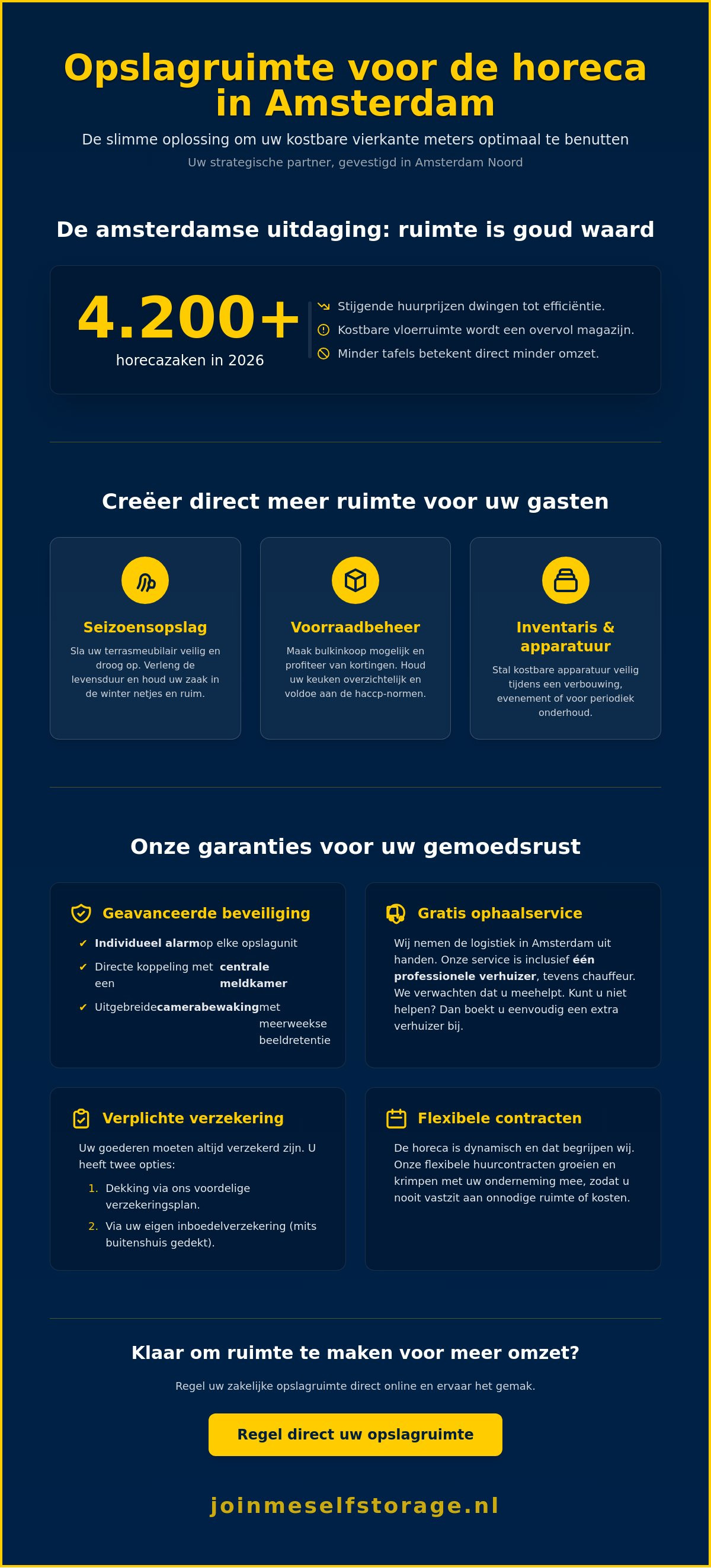 Opslagruimte voor horeca