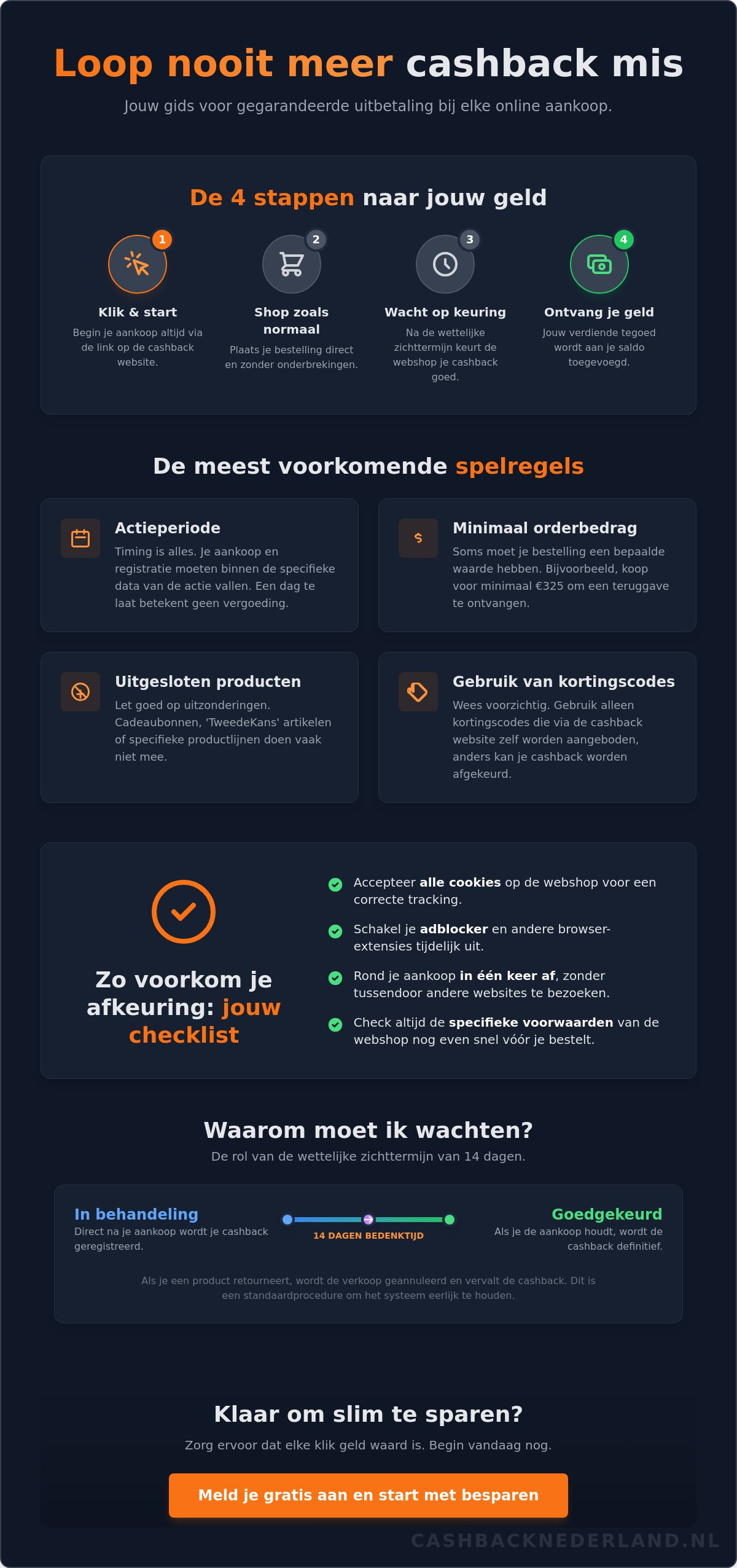 Cashback voorwaarden