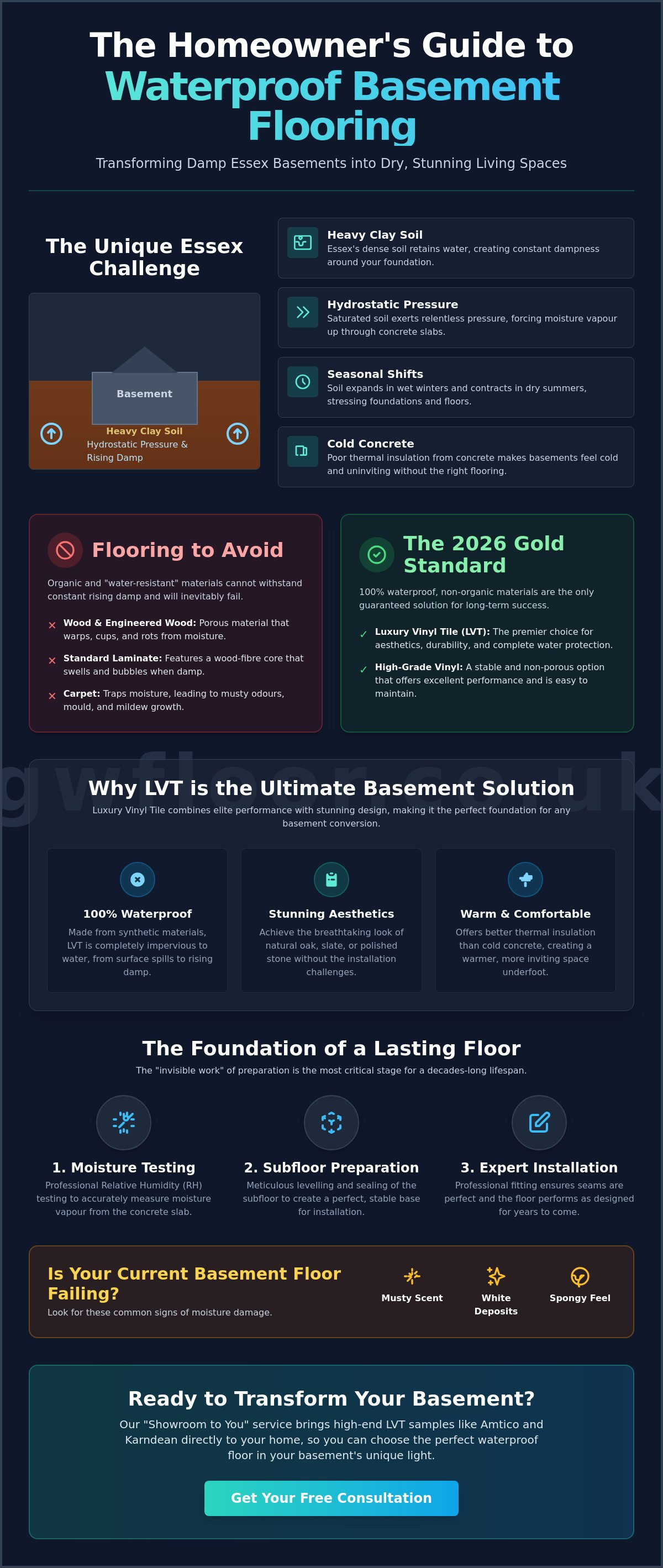 Waterproof flooring for basements Essex