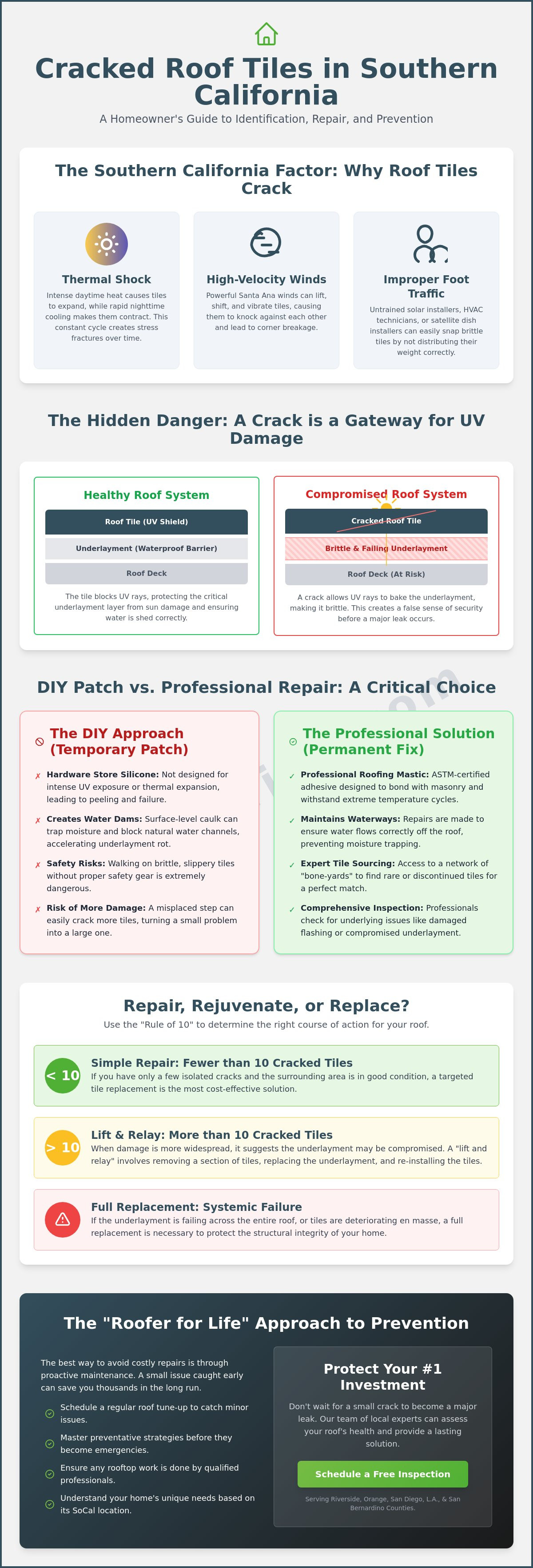 Cracked roof tile repair