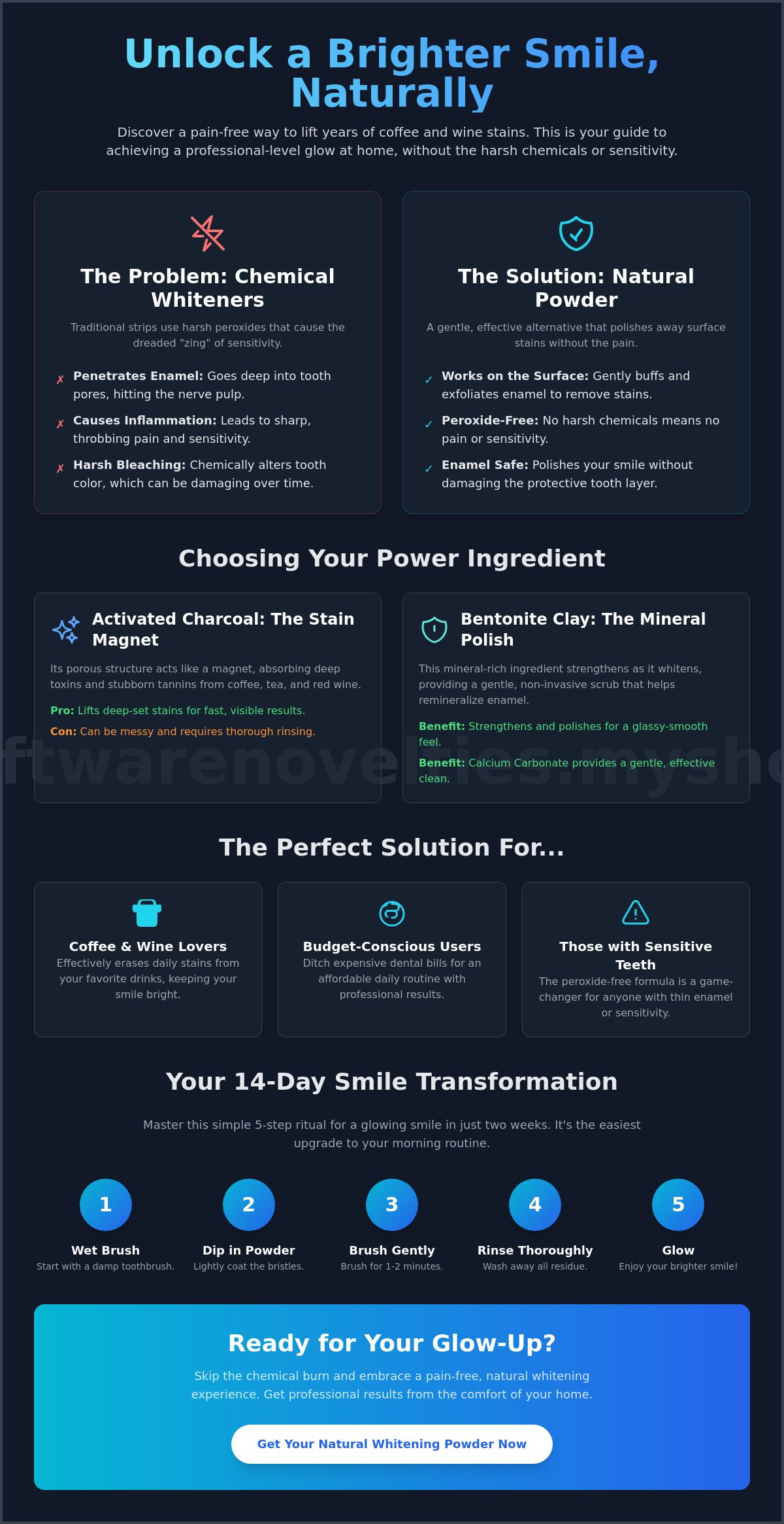 Natural teeth whitening powder