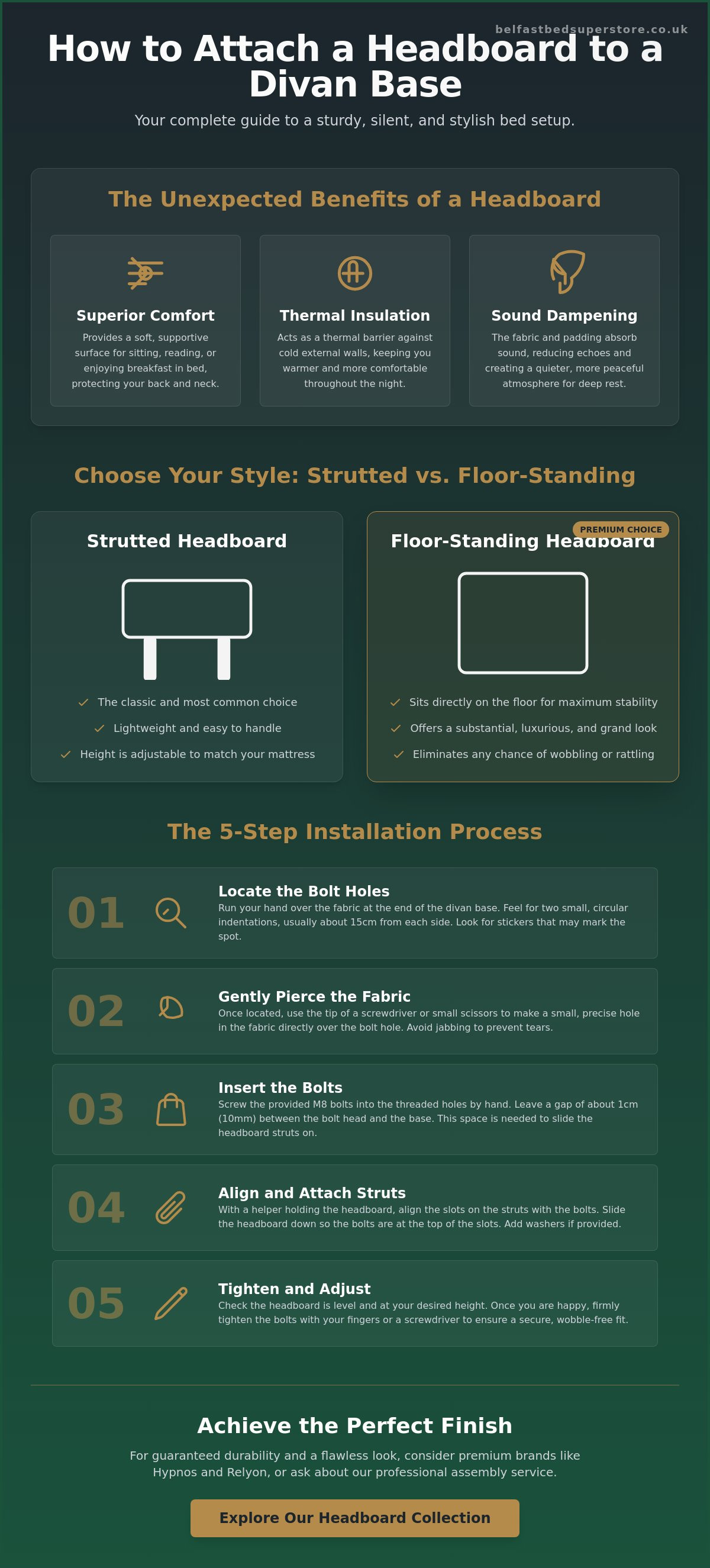 How to attach a headboard to a divan base