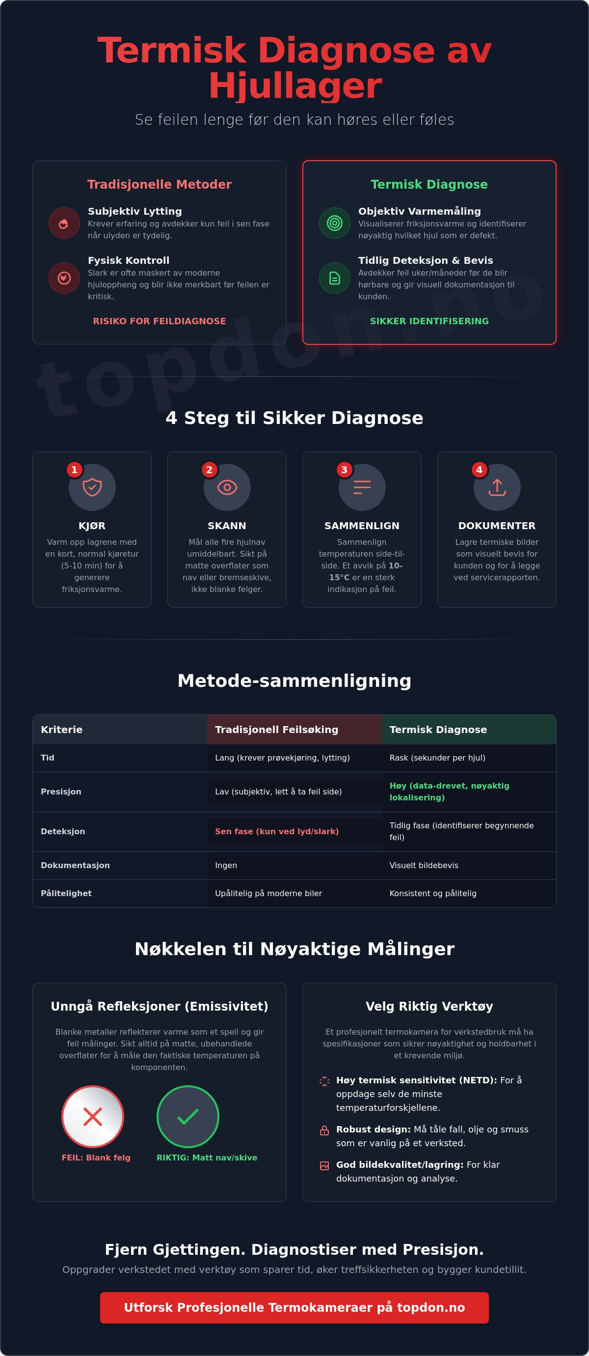 Termokamera for å sjekke hjullager