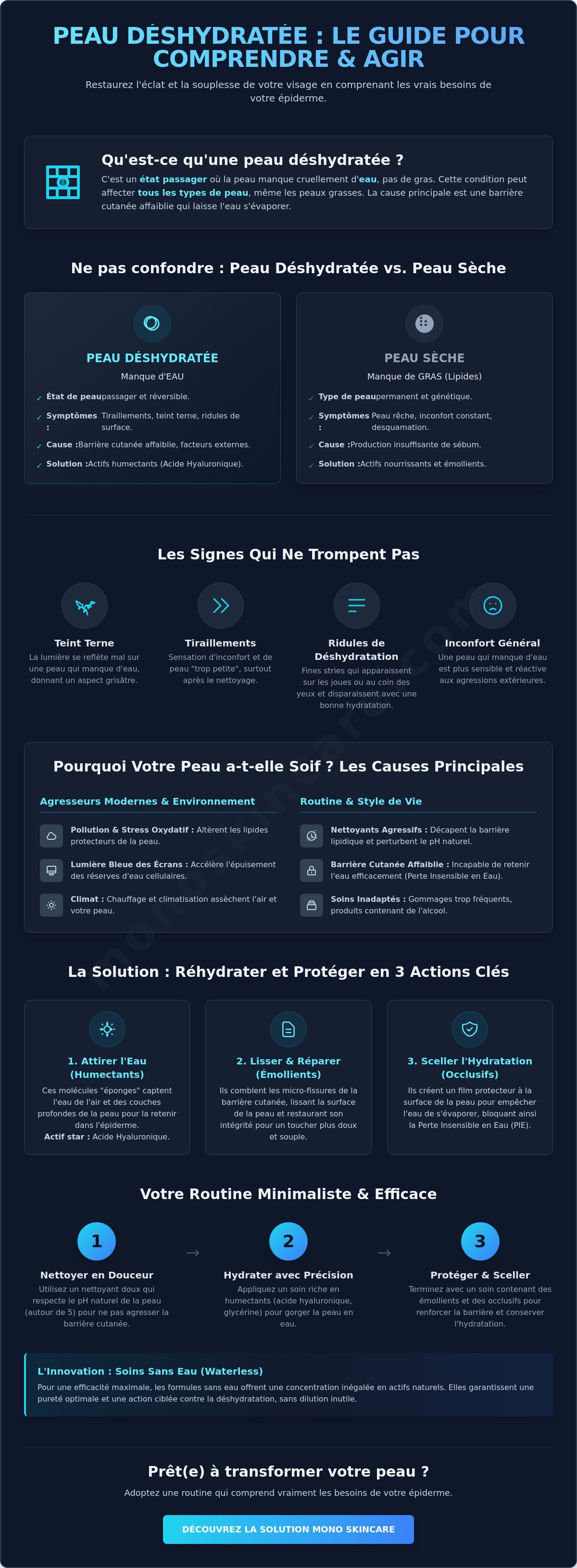 Soin pour peau déshydratée solution