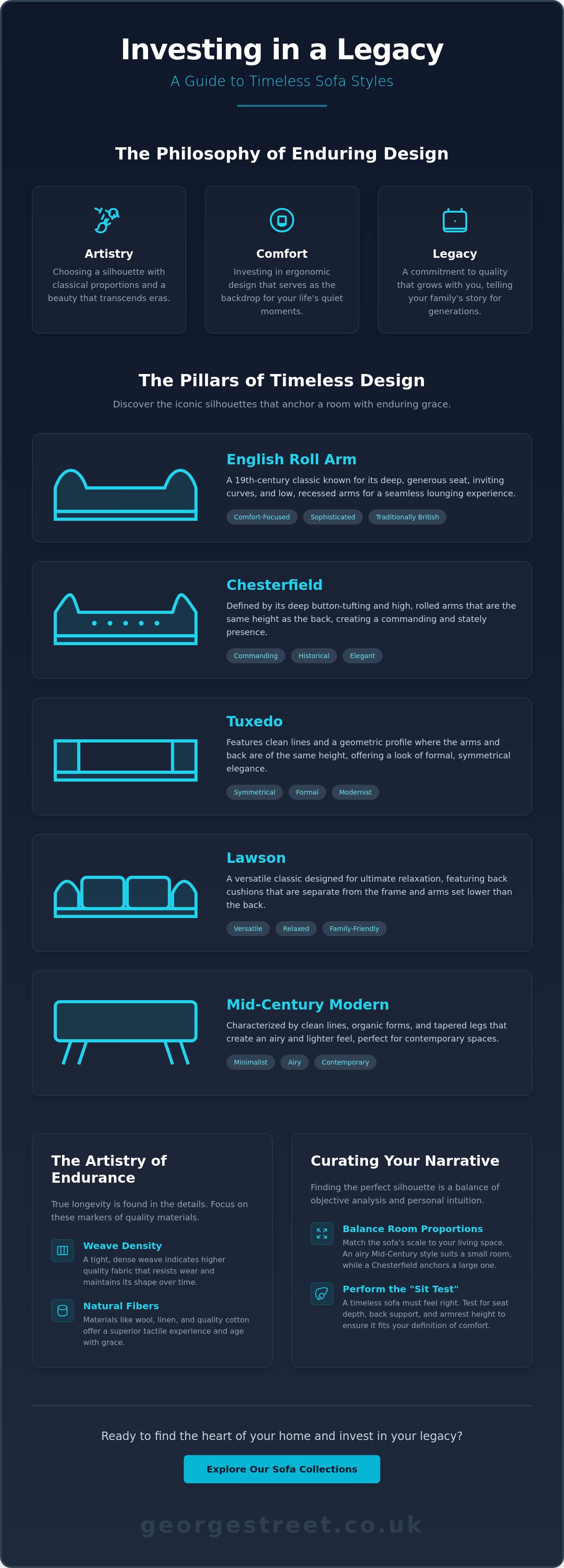 Timeless sofa styles