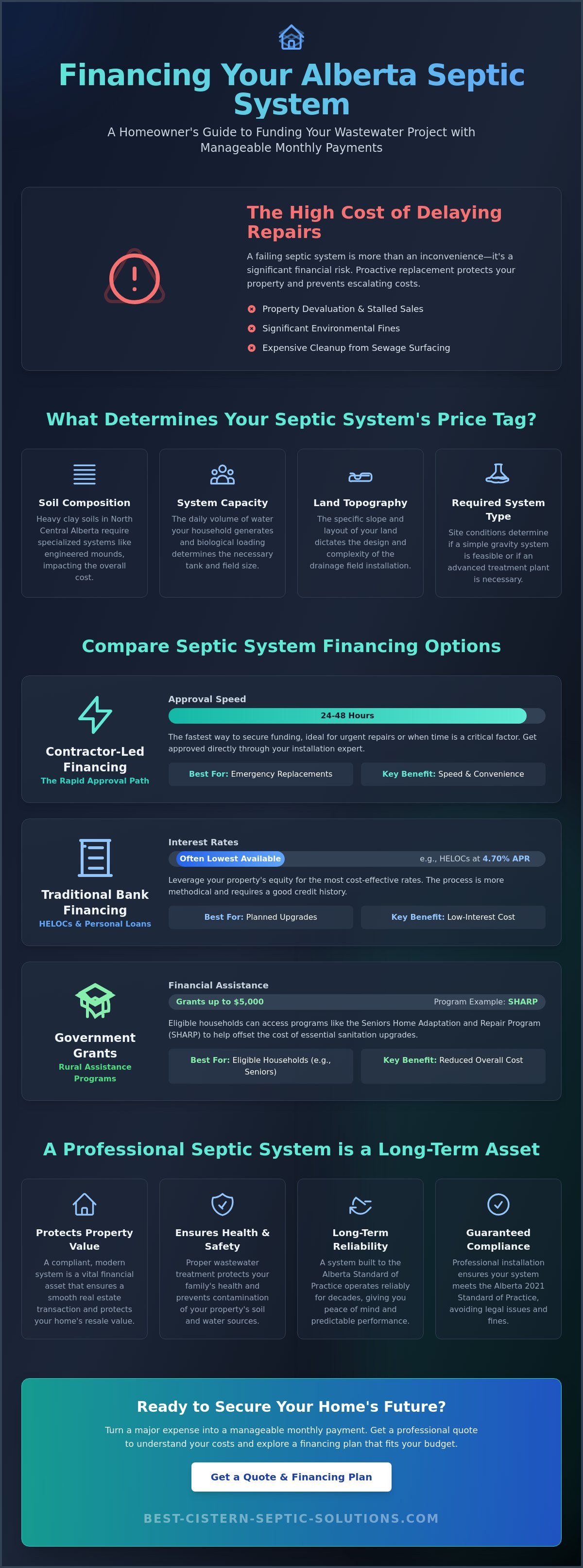 Septic system financing options Alberta