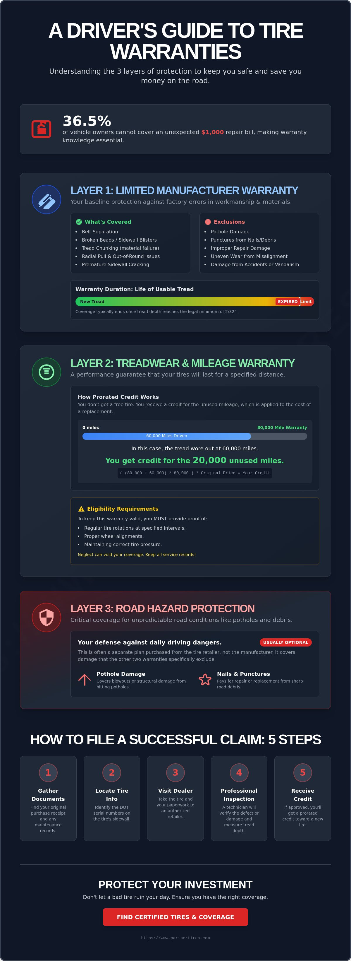 What does a tire warranty cover