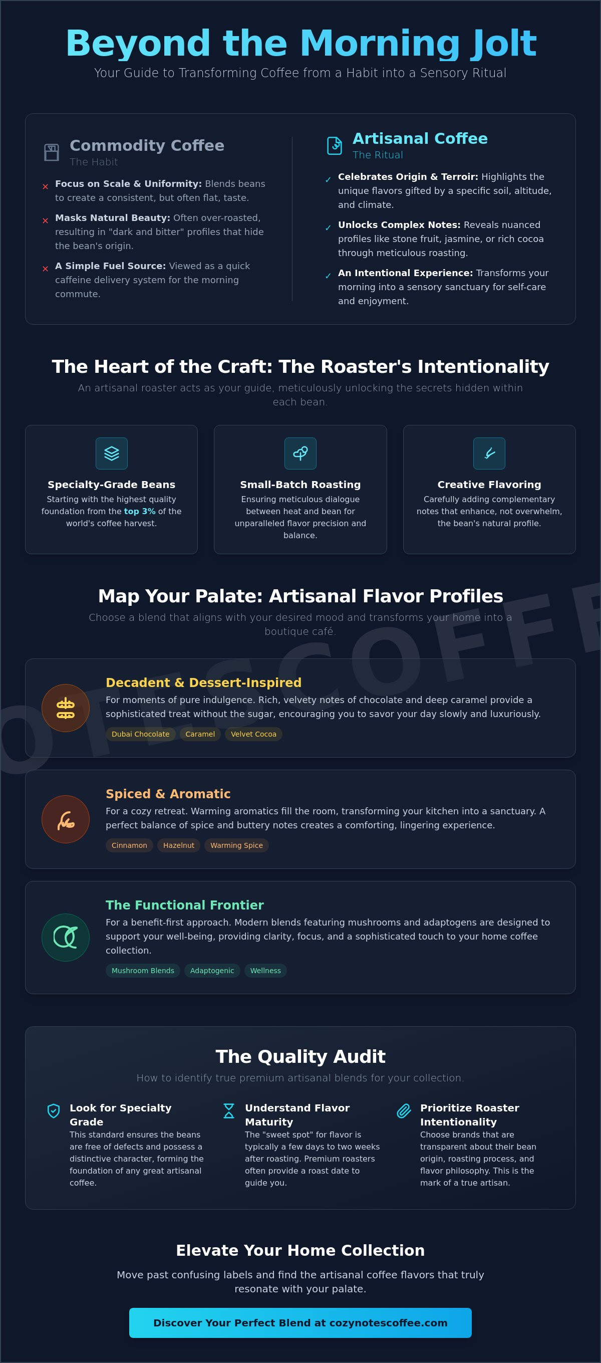 Artisanal coffee flavors