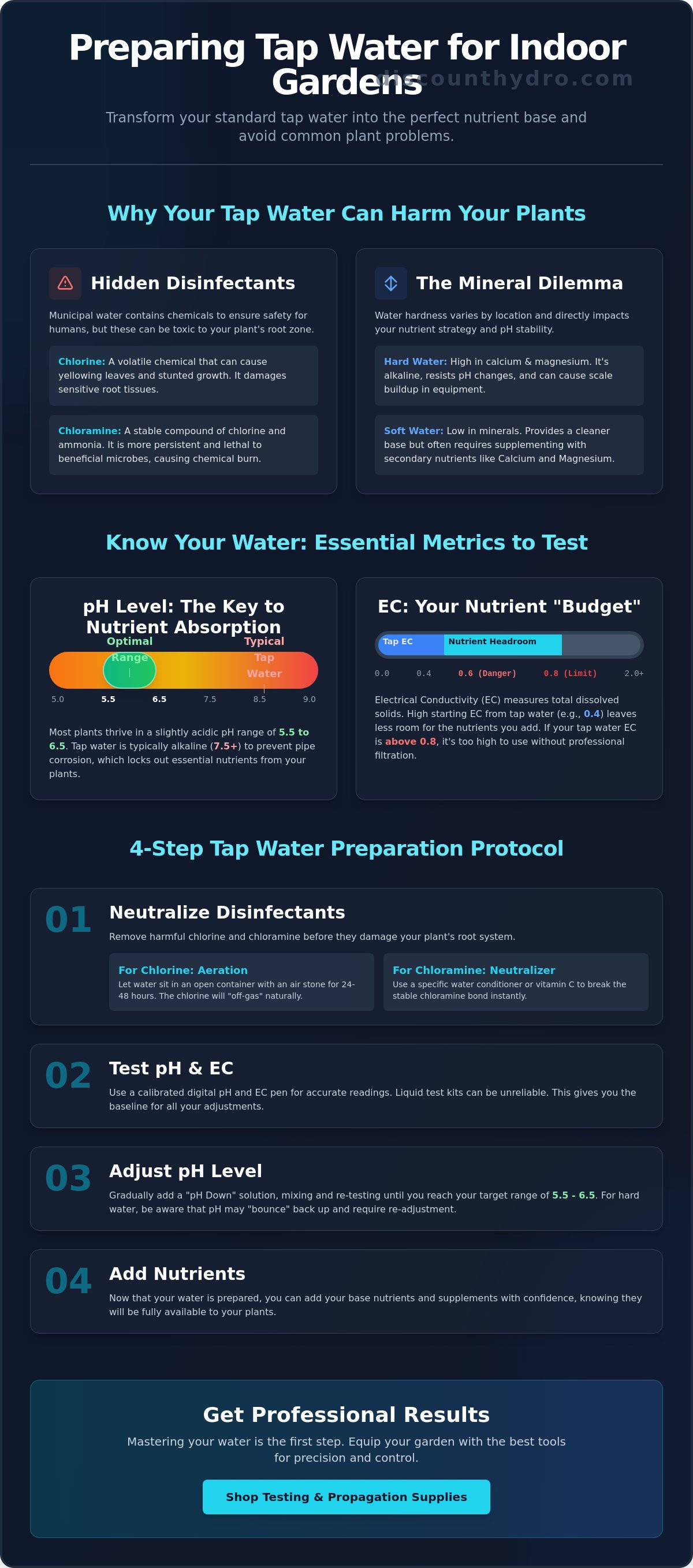 How to prepare tap water for hydroponics
