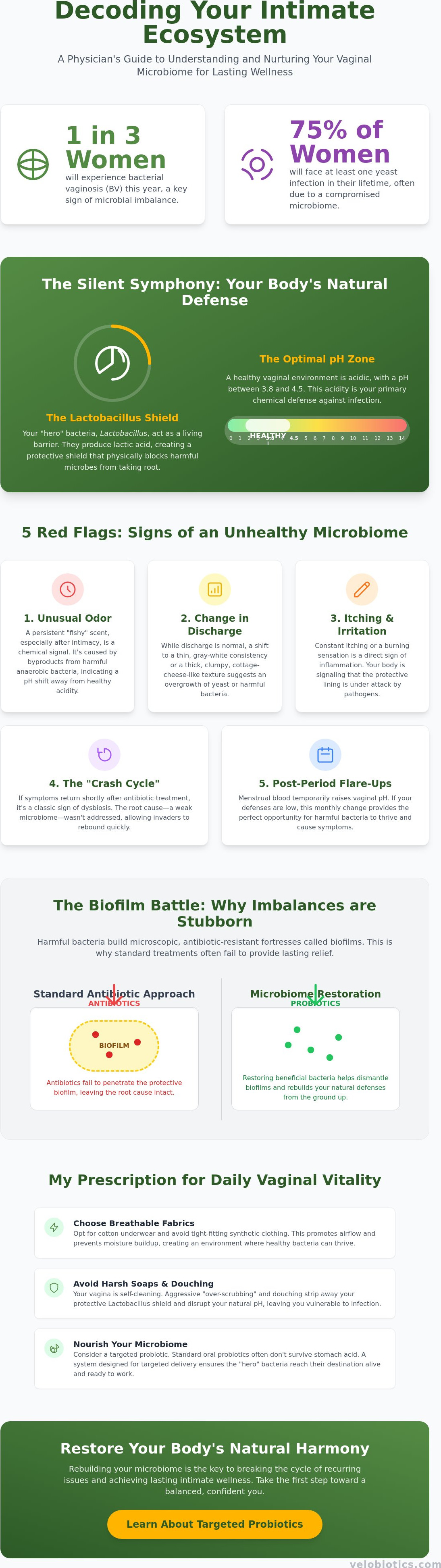 Signs of an unhealthy vaginal microbiome
