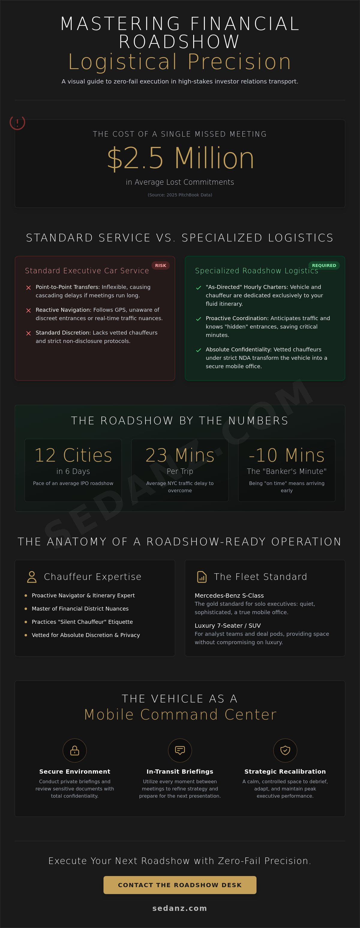 Transportation for financial roadshows