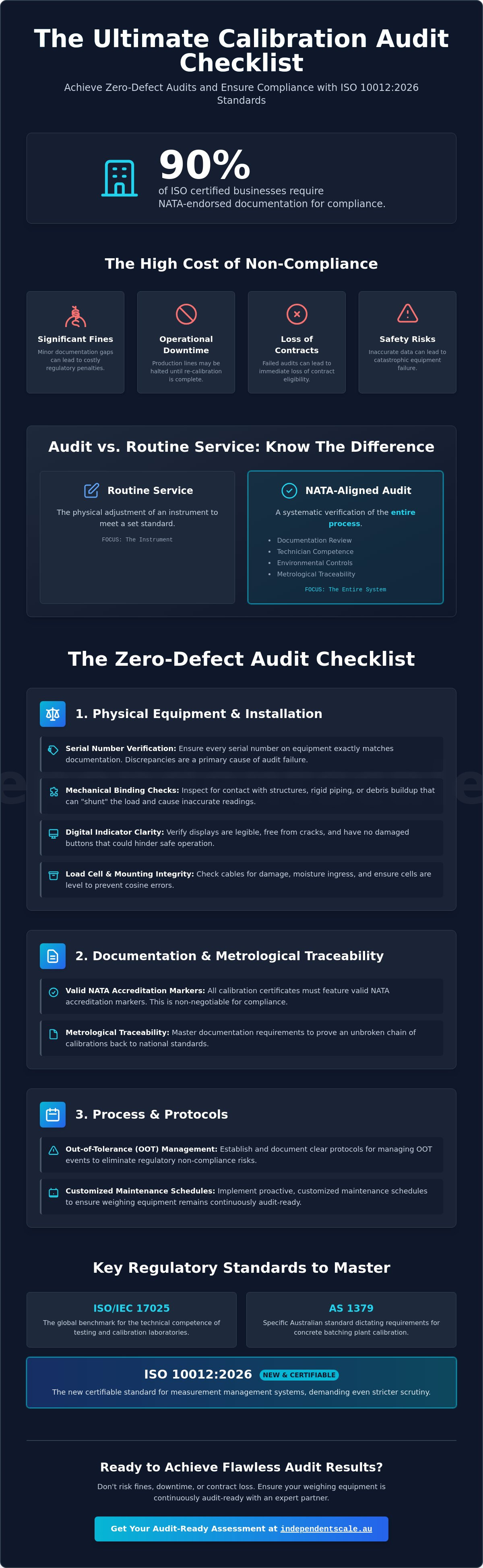 Calibration audit checklist