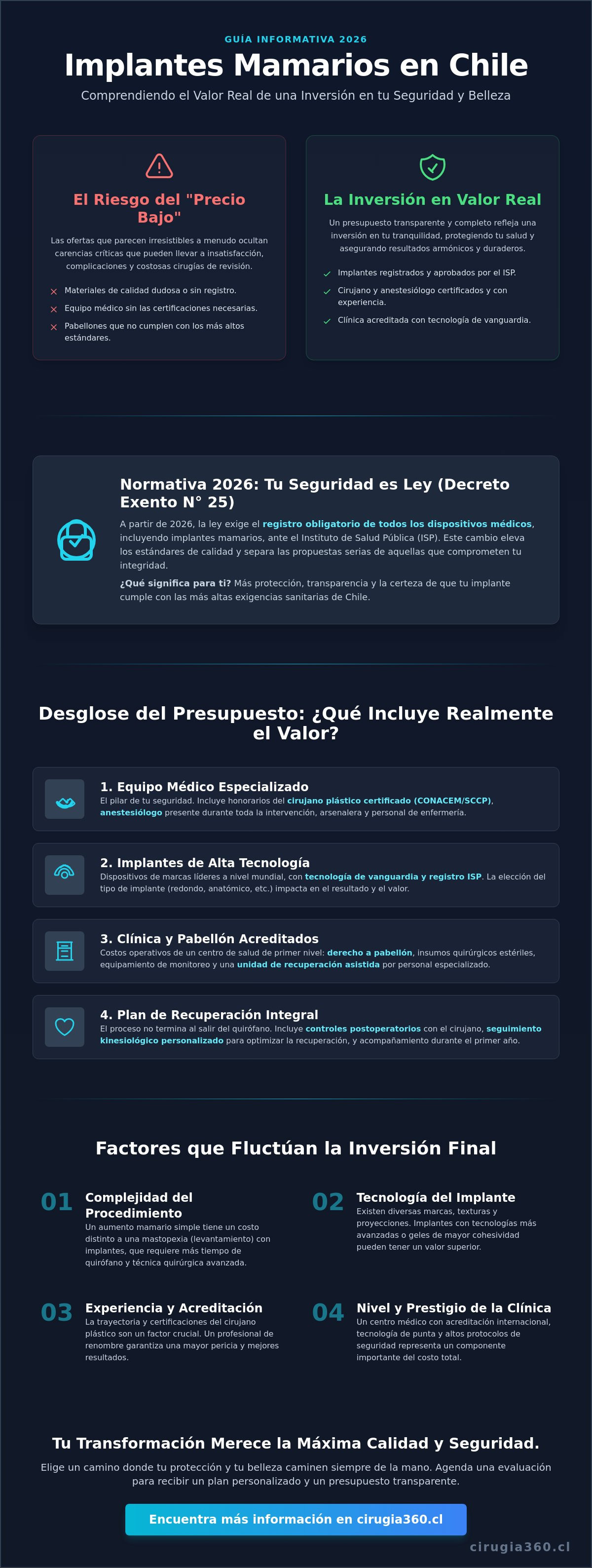 Precio implantes mamarios en chile 2026