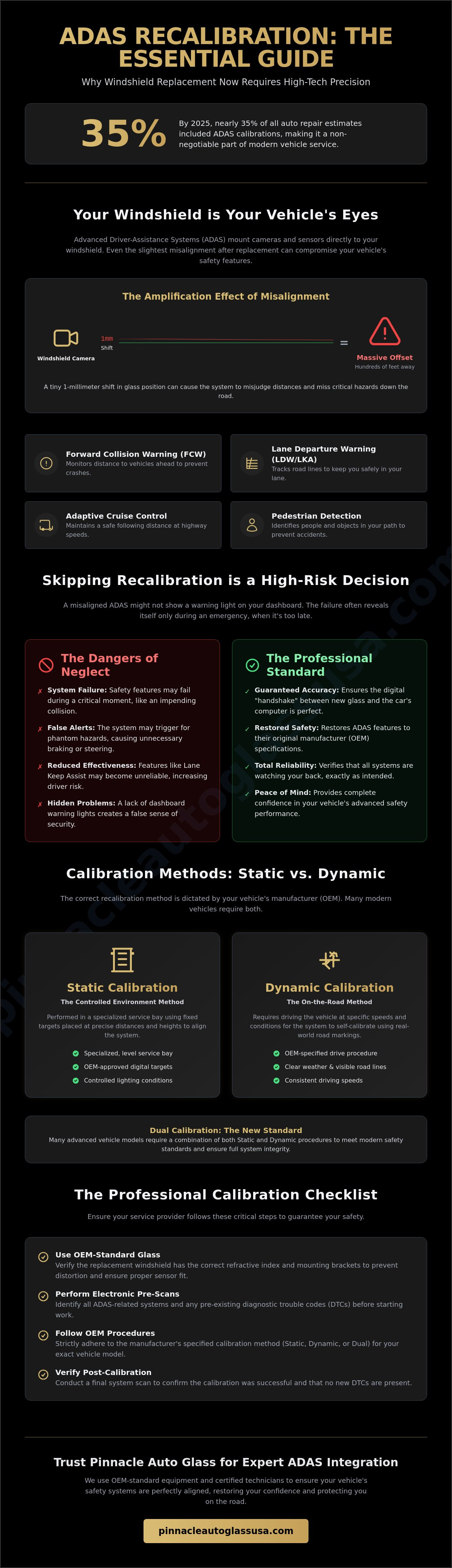ADAS recalibration after windshield replacement