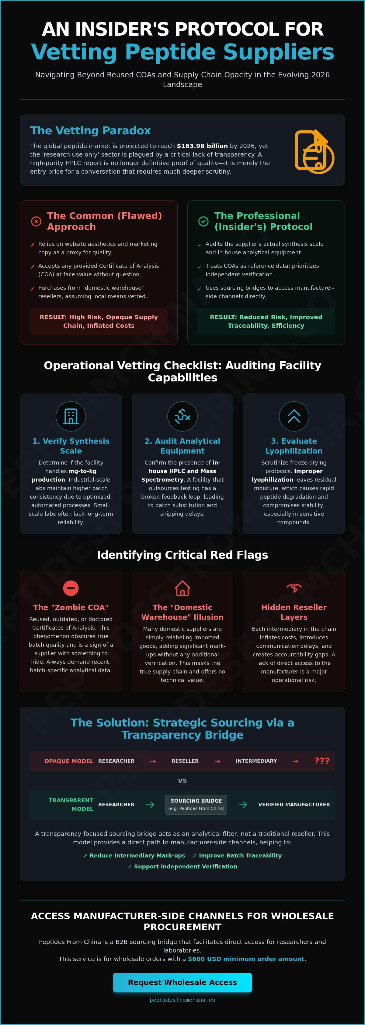 Vetting peptide suppliers