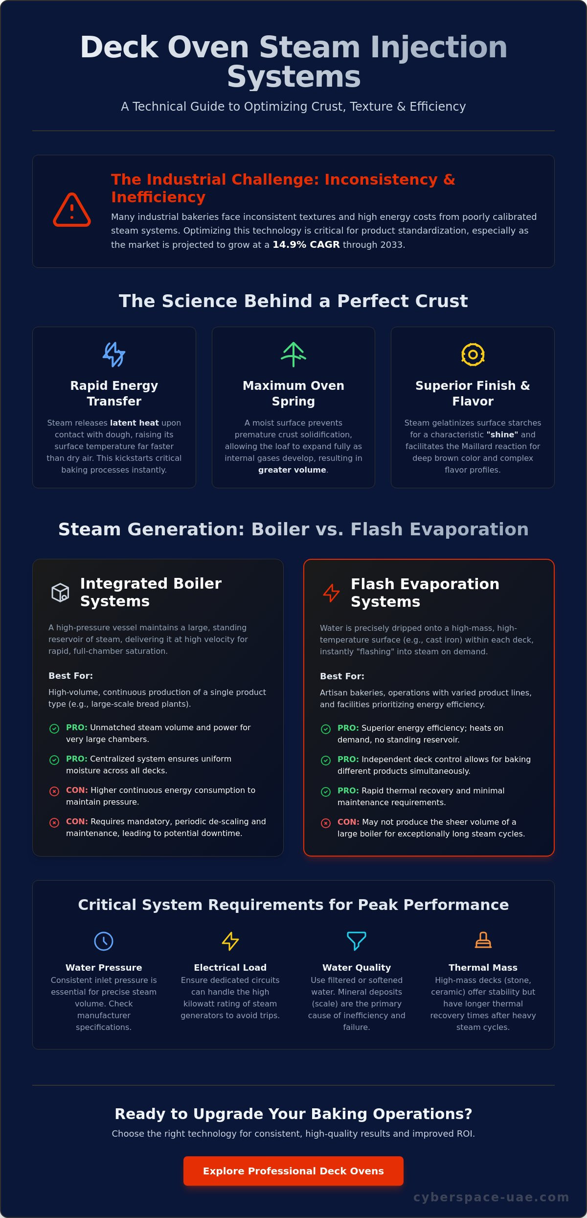 Deck oven steam injection system