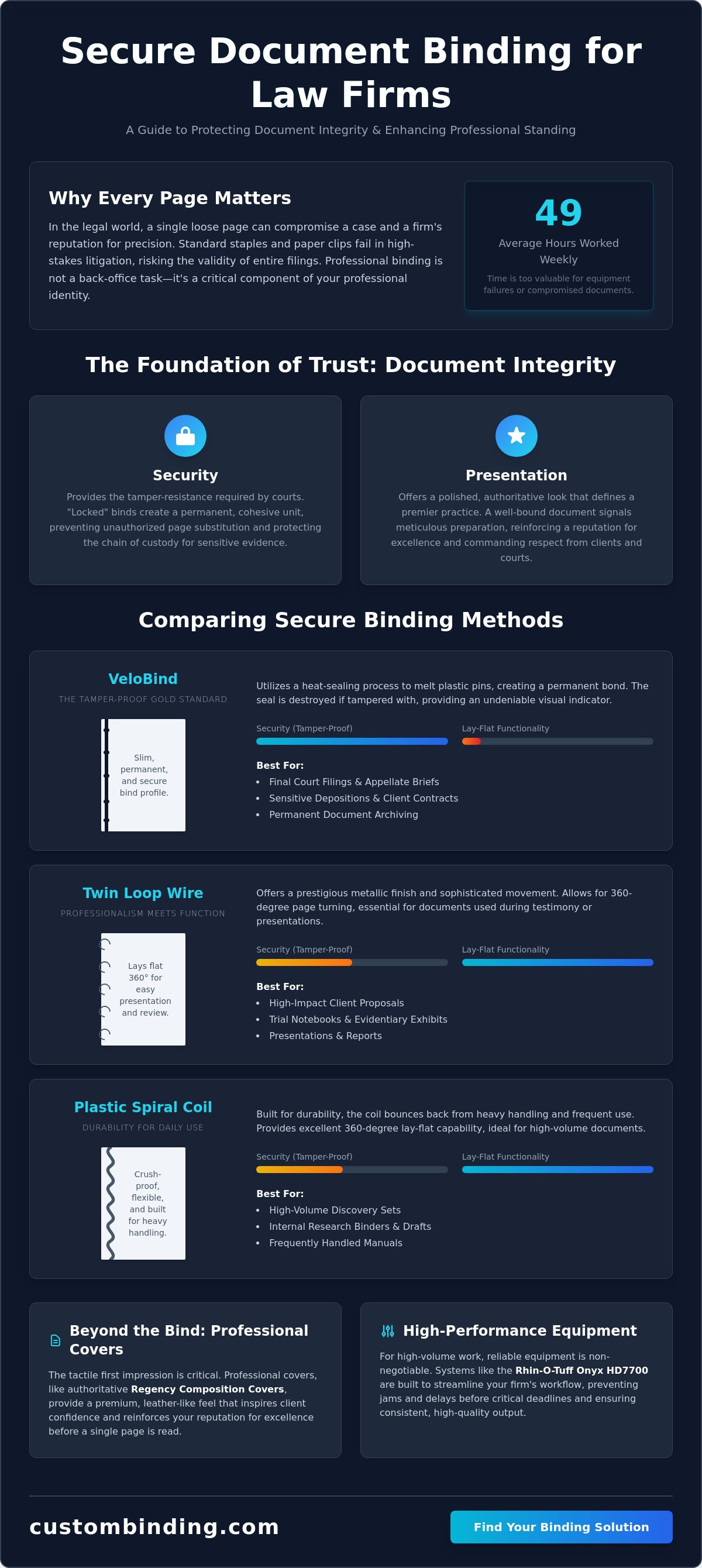 Secure document binding for law firms