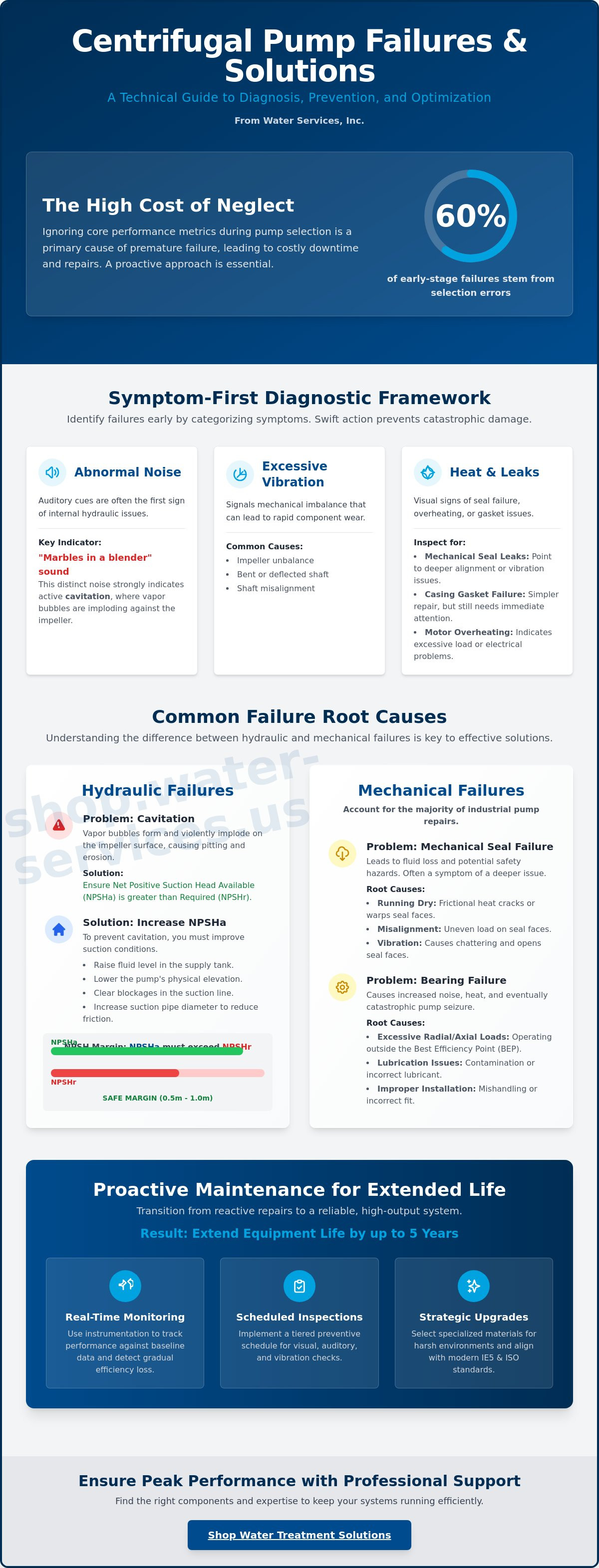 Common centrifugal pump failures and solutions