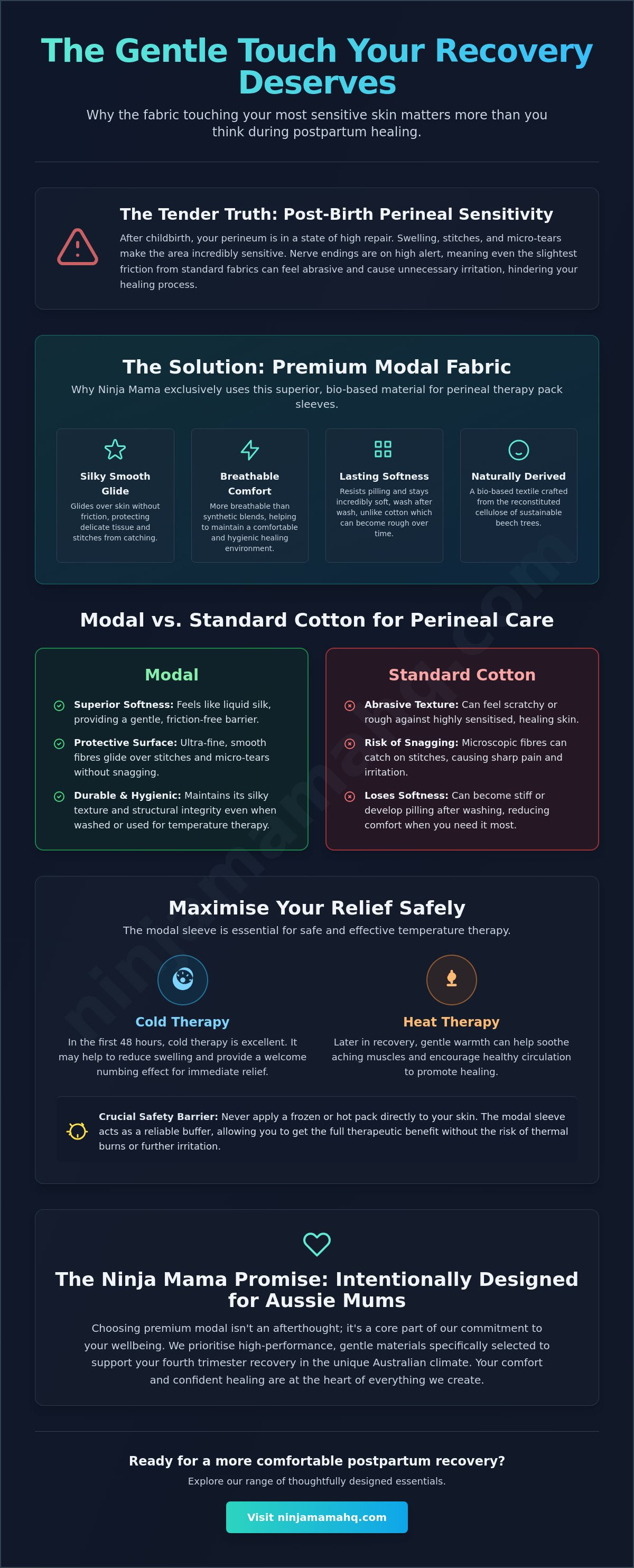 Why ninja mama uses modal fabric for the perineal therapy pack sleeves