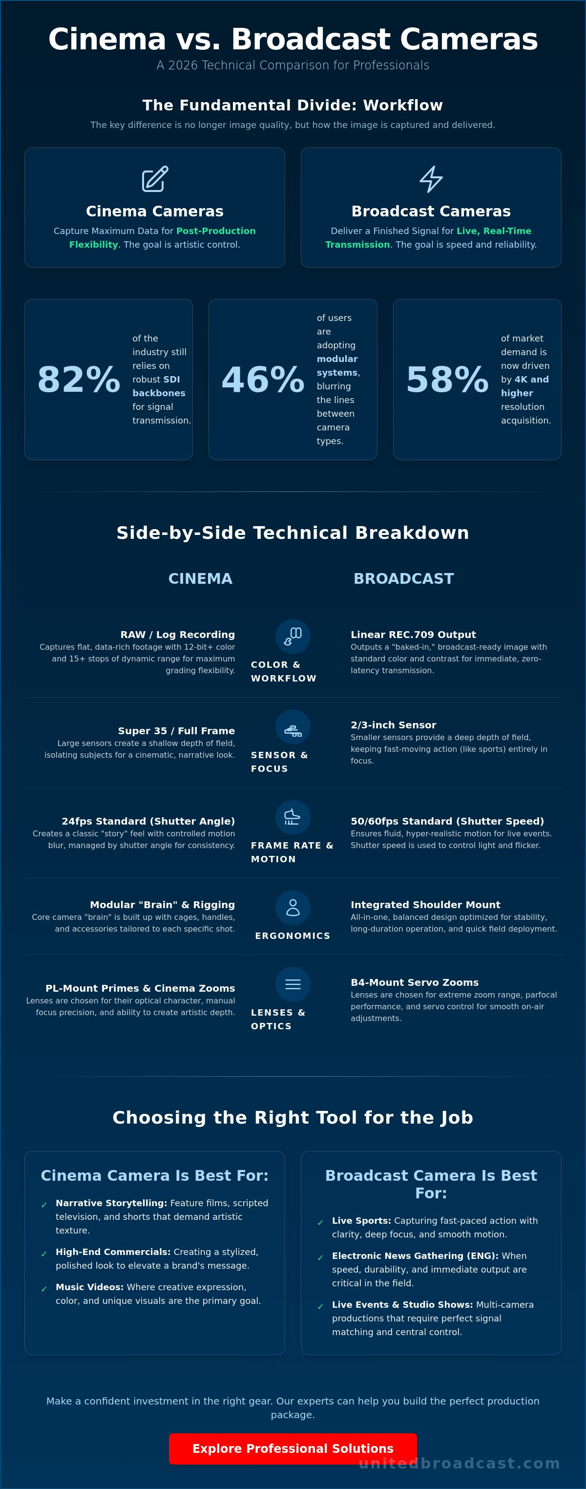 Cinema camera vs broadcast camera