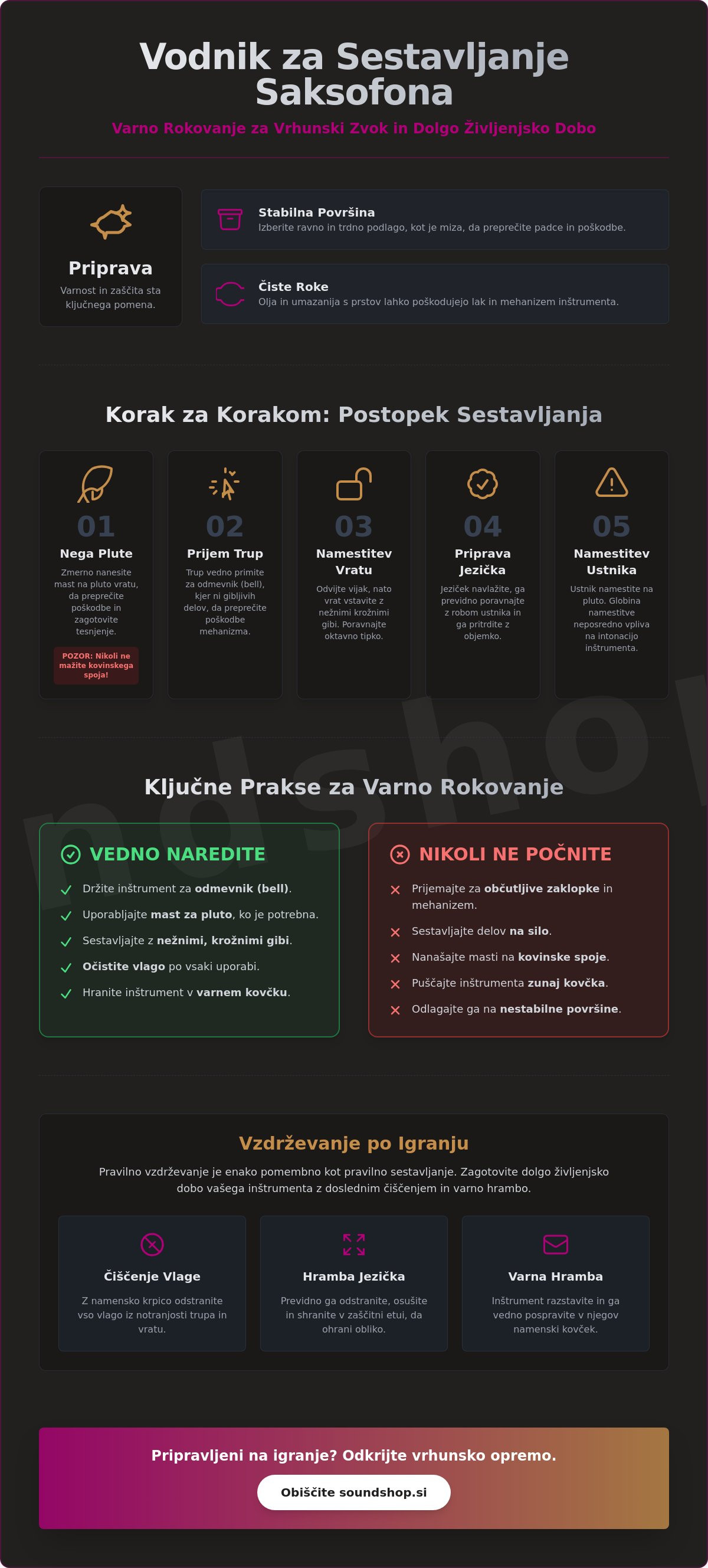 Kako sestaviti saksofon